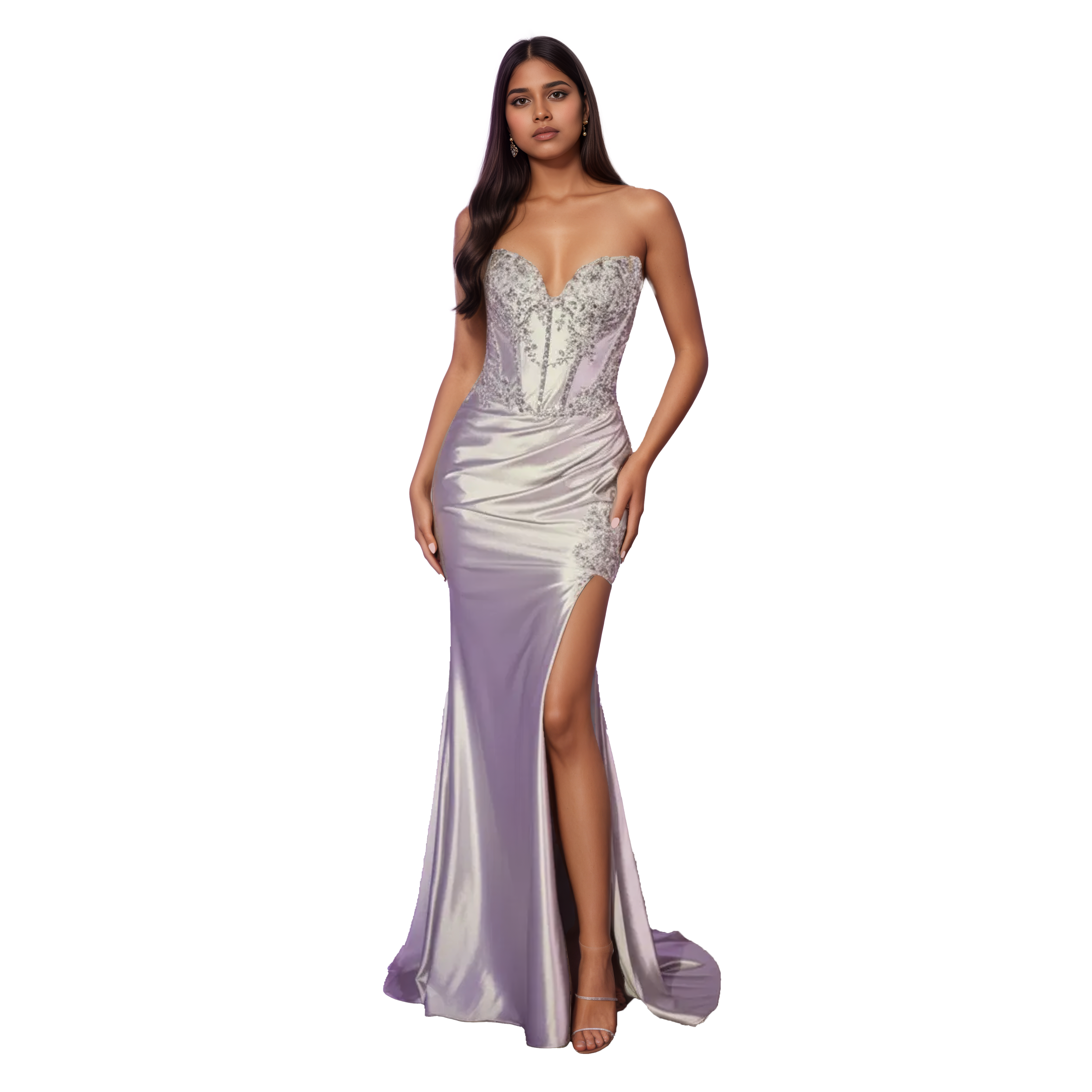 Strapless Mermaid Dress with Sequin Lace Corset Bodice