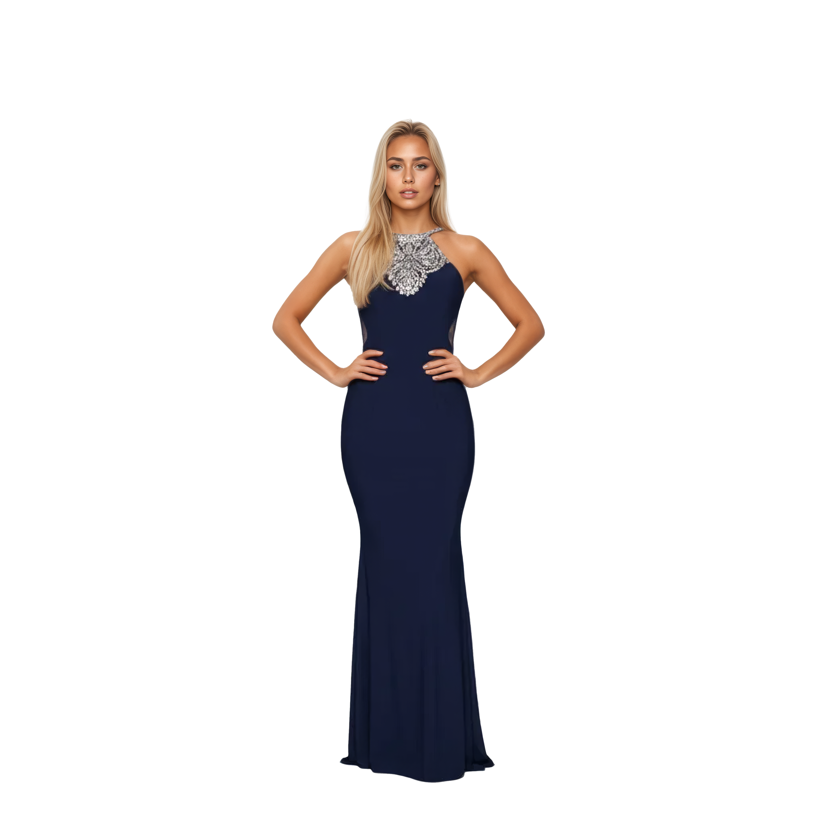 Sleeveless Maxi Fitted Mermaid Dress