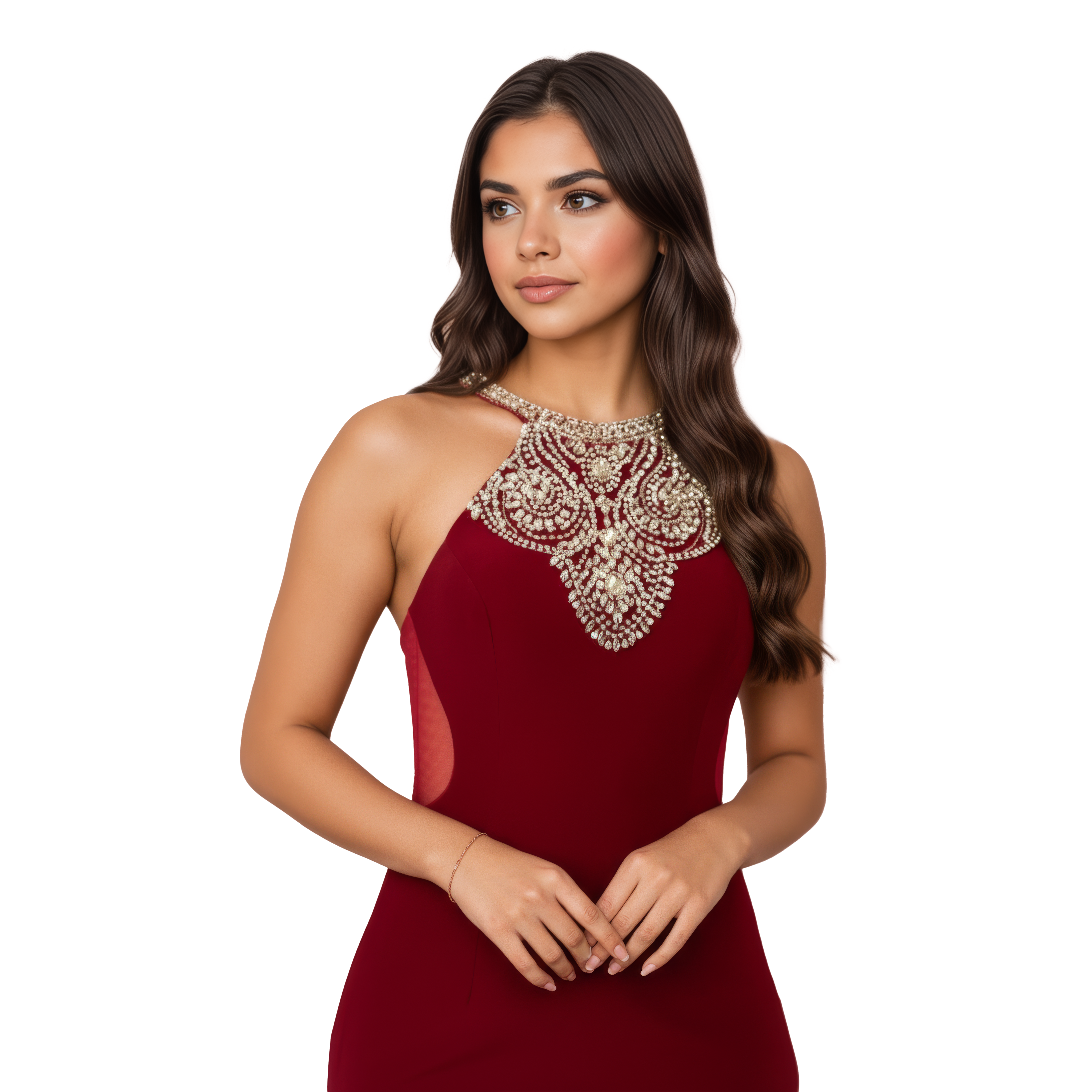 Sleeveless Maxi Fitted Mermaid Dress