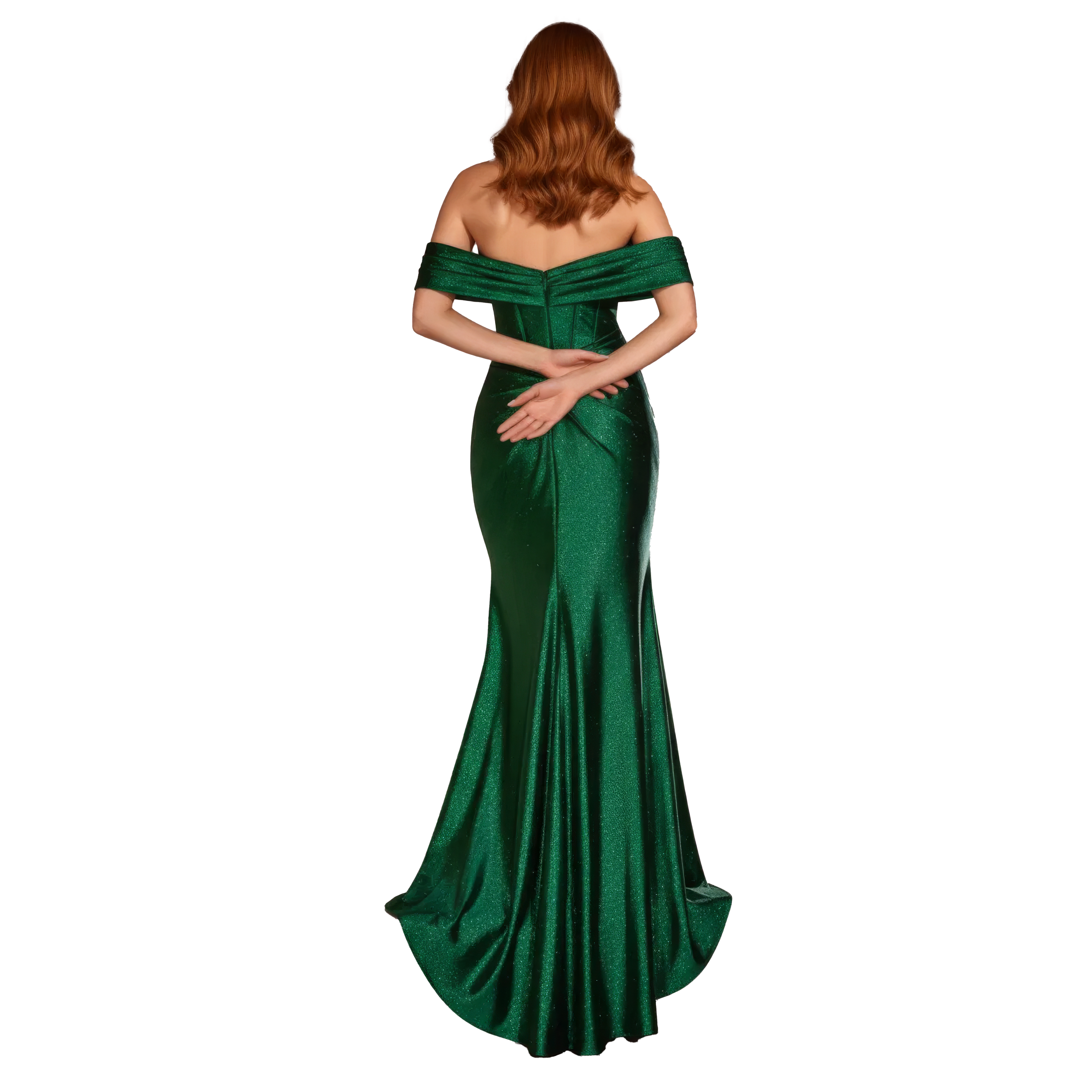 Off Shoulder Maxi Dress with Cinch-Waist Corset Detail