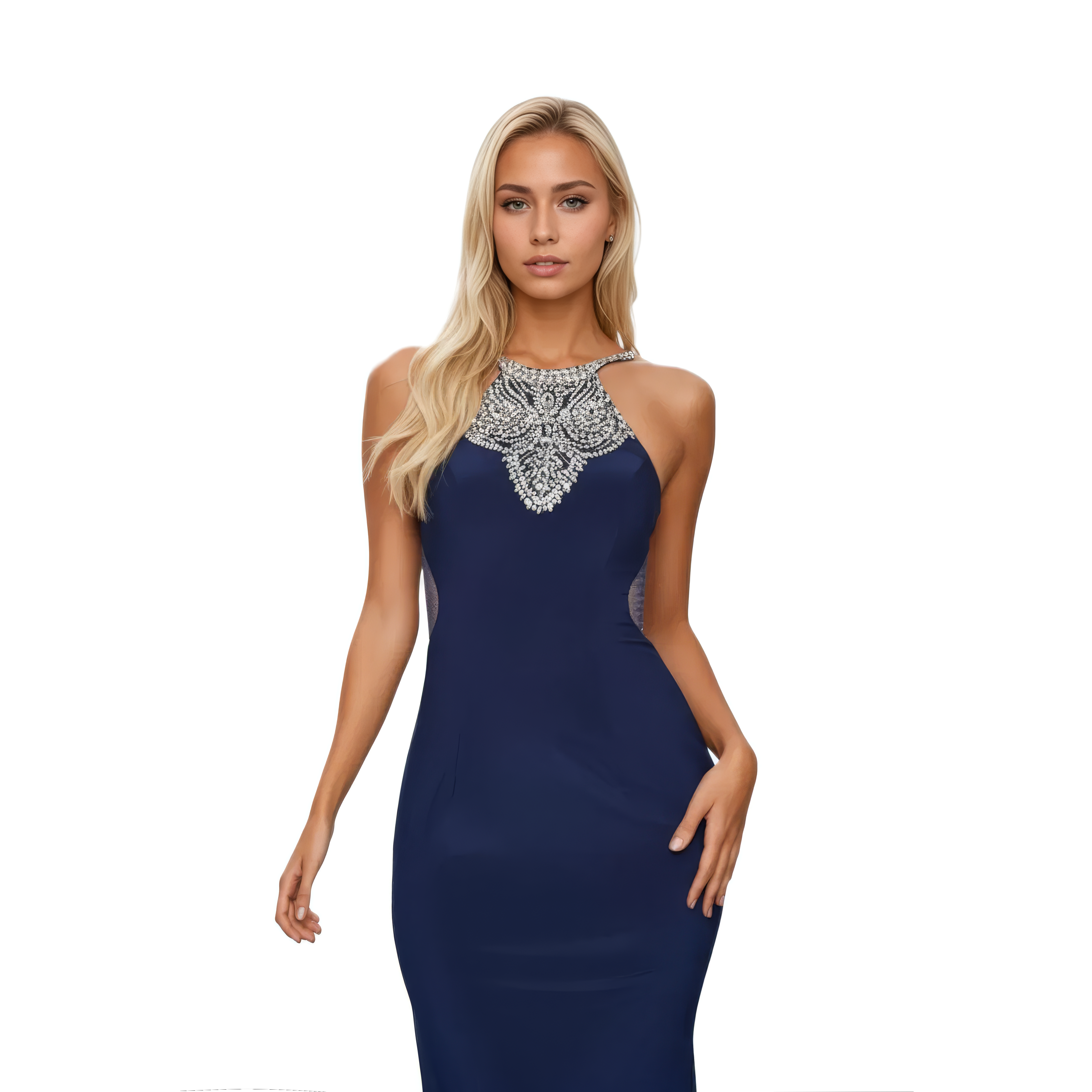 Sleeveless Maxi Fitted Mermaid Dress