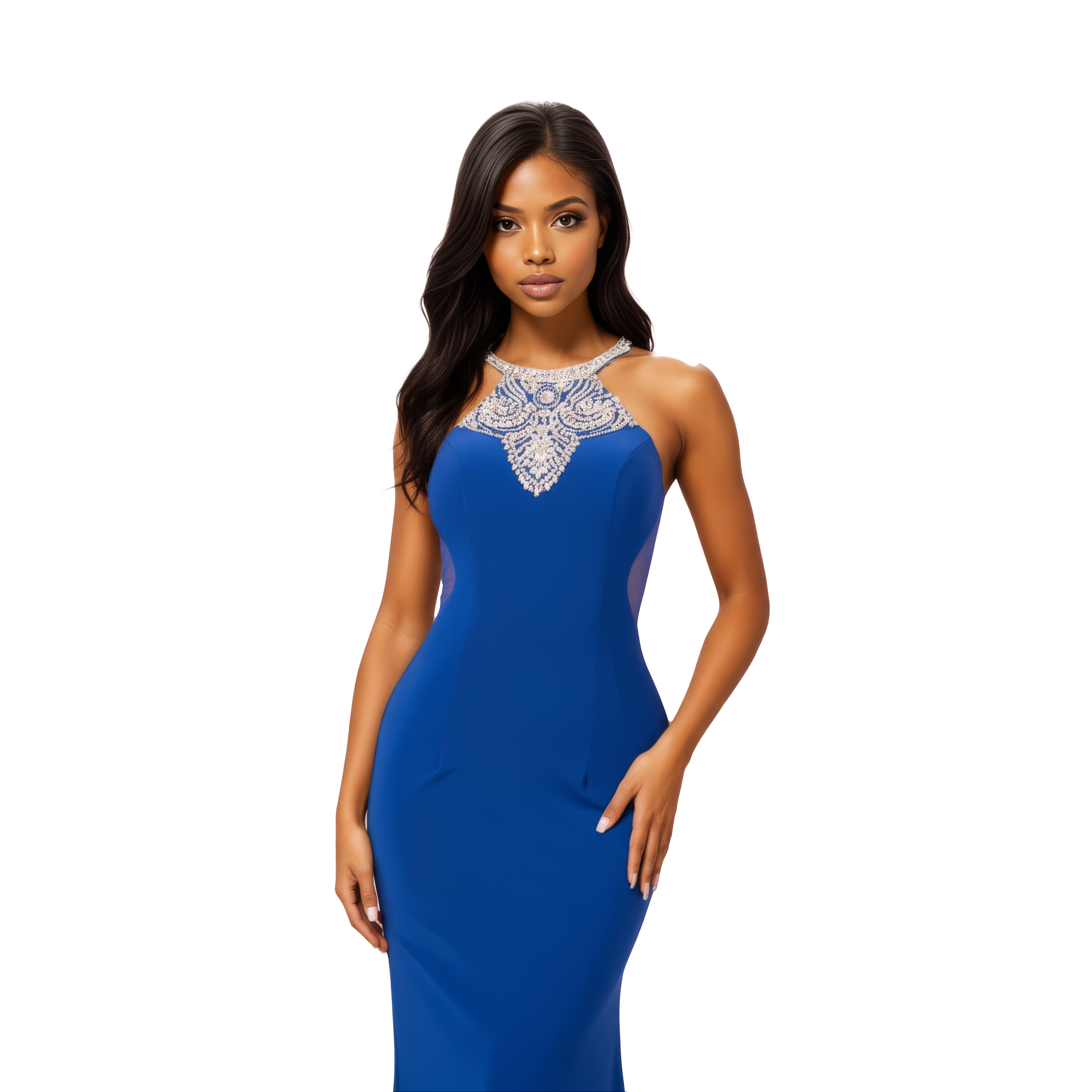 Sleeveless Maxi Fitted Mermaid Dress