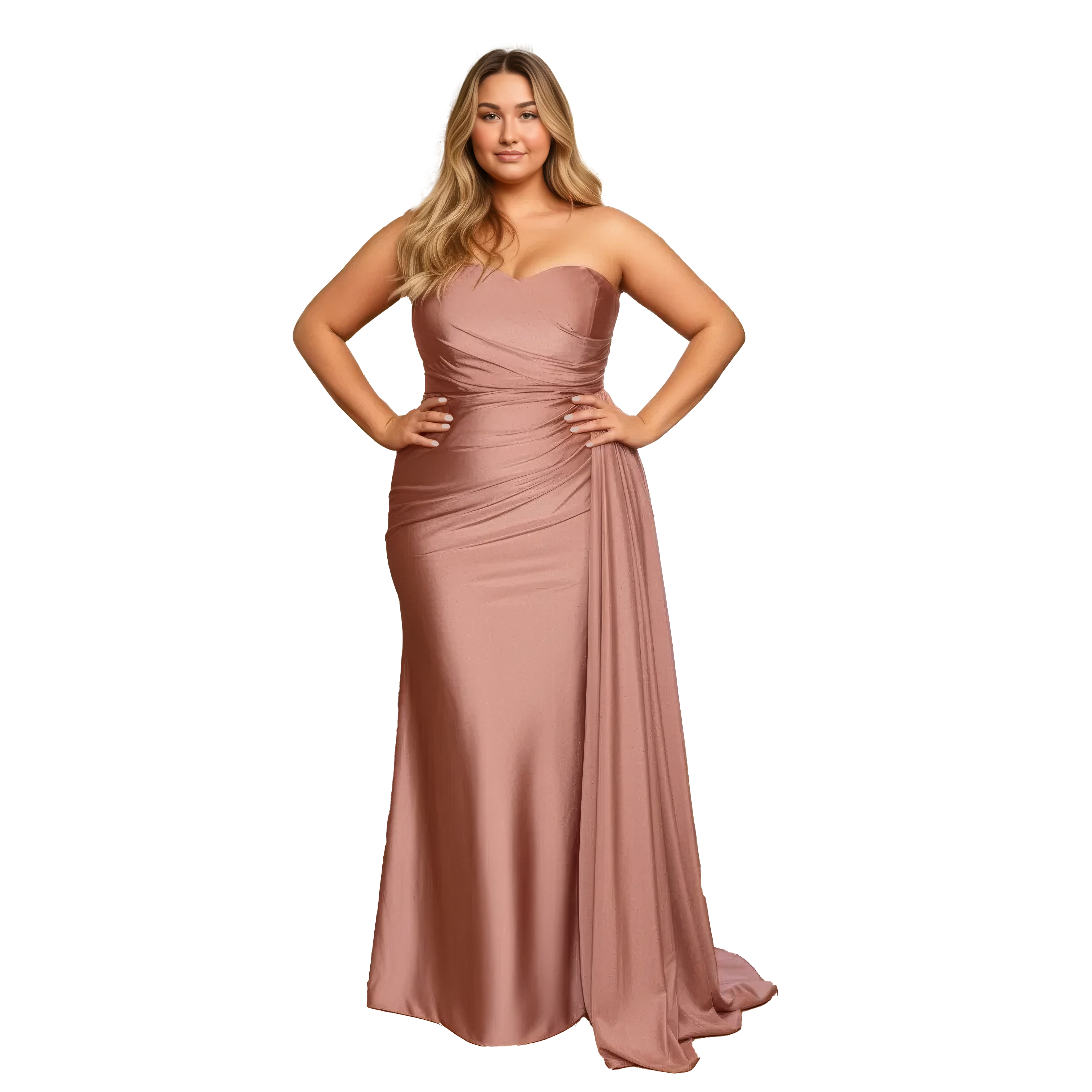 One-Shoulder Stretch Mermaid Dress with Ruched Bodice