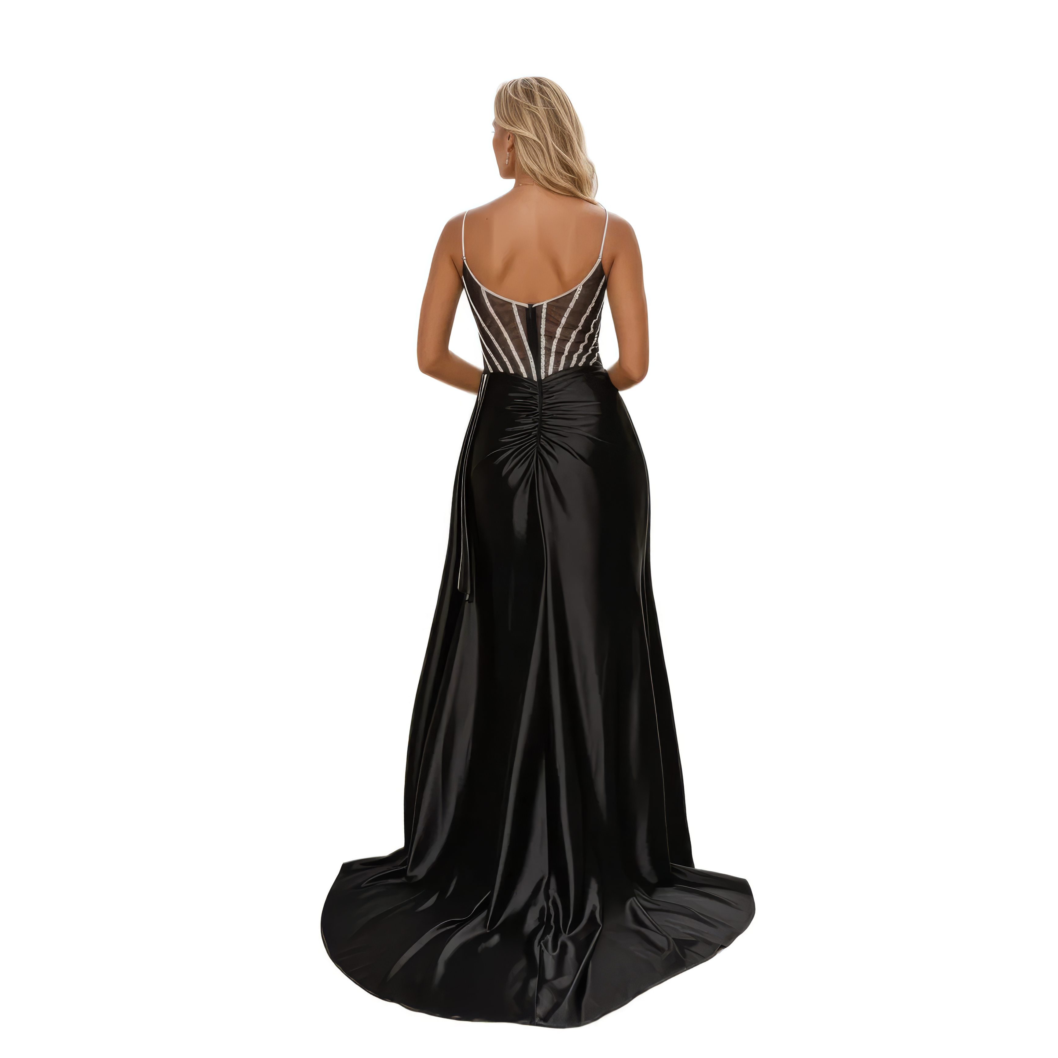 Sleeveless Fitted Dress with Beaded Bodice
