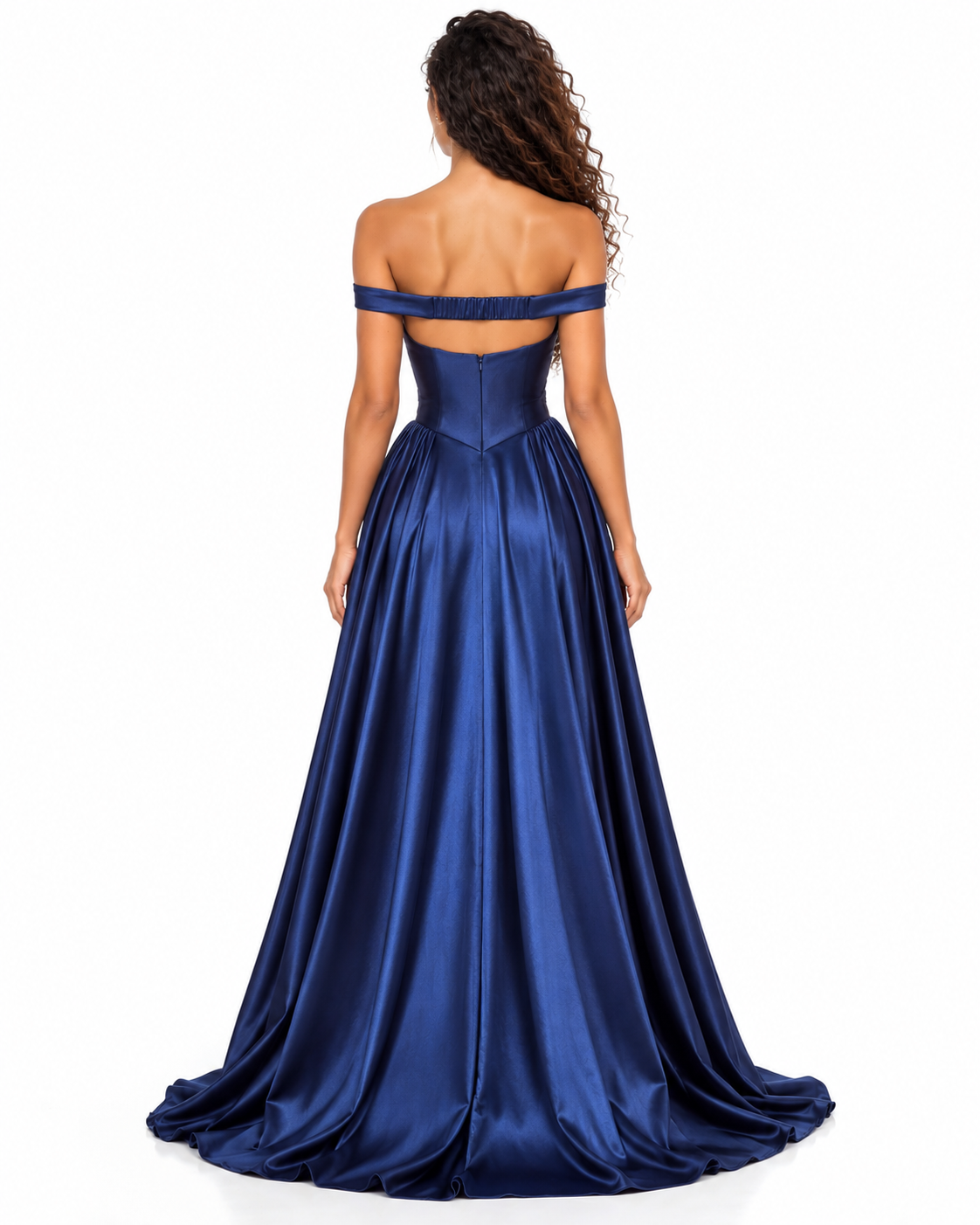 Satin Off the Shoulder Ball Gown