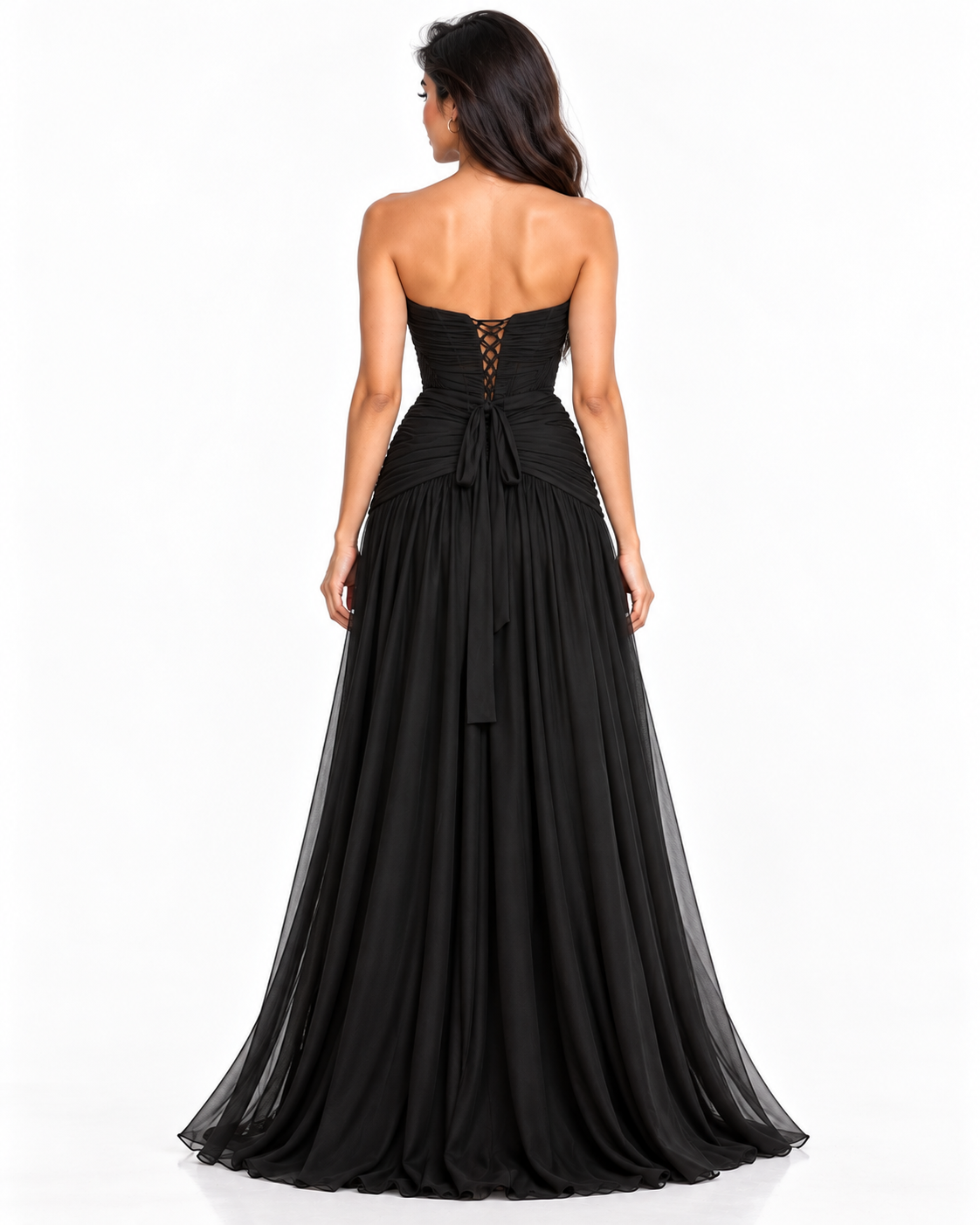 Sweetheart Chiffon A-Line Gown with Scarf