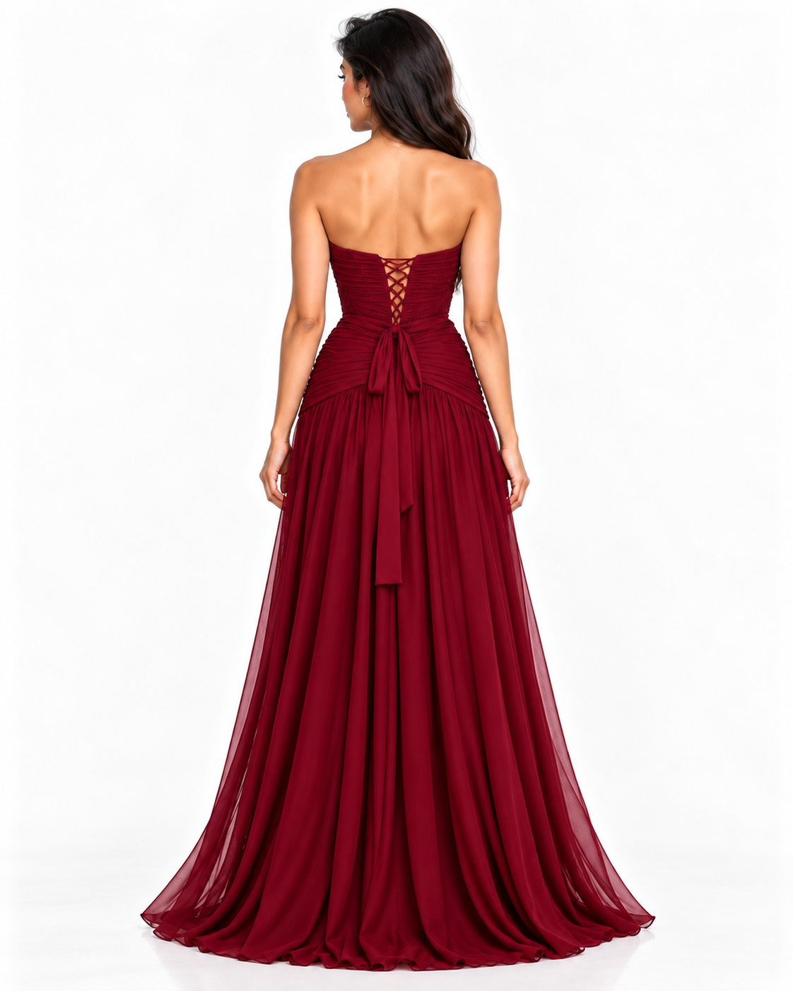 Sweetheart Chiffon A-Line Gown with Scarf