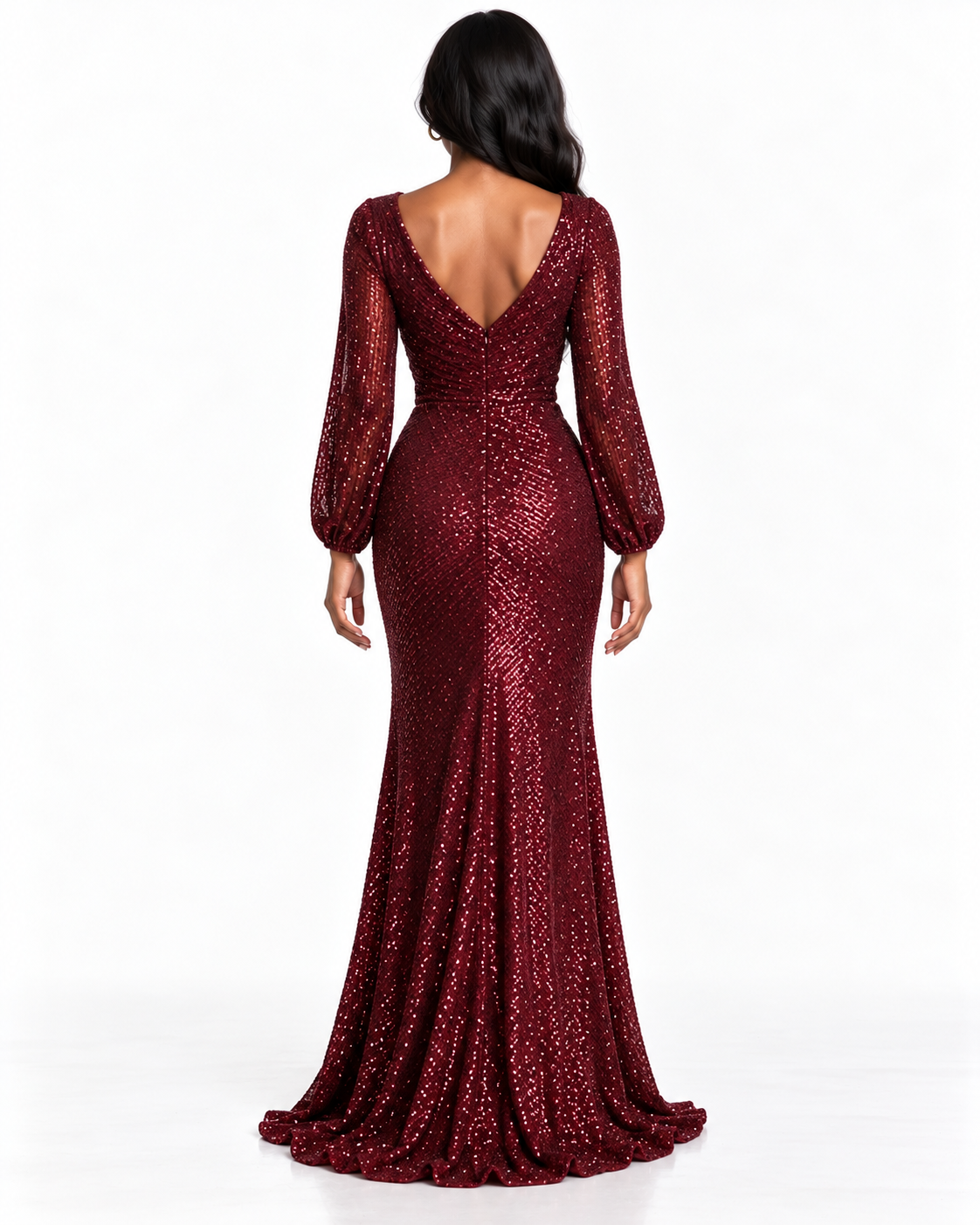 Long Sleeve Sequin Dress