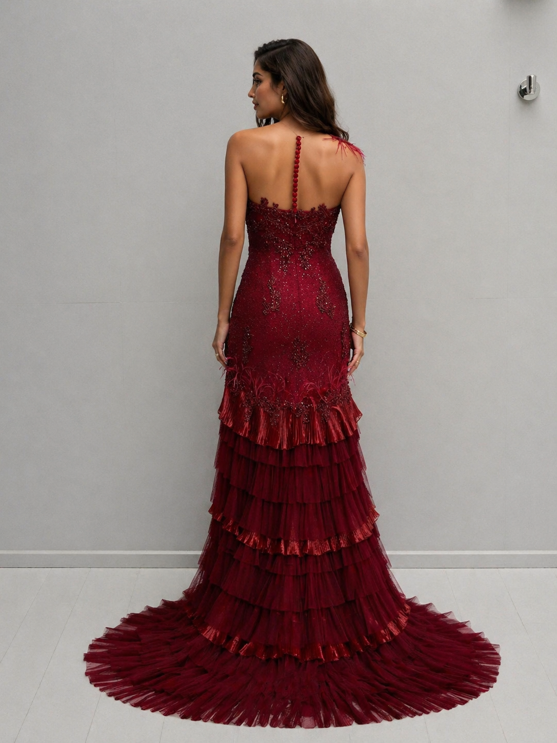 Sleeveless Maxi Tulle Fit & Flare Dress
