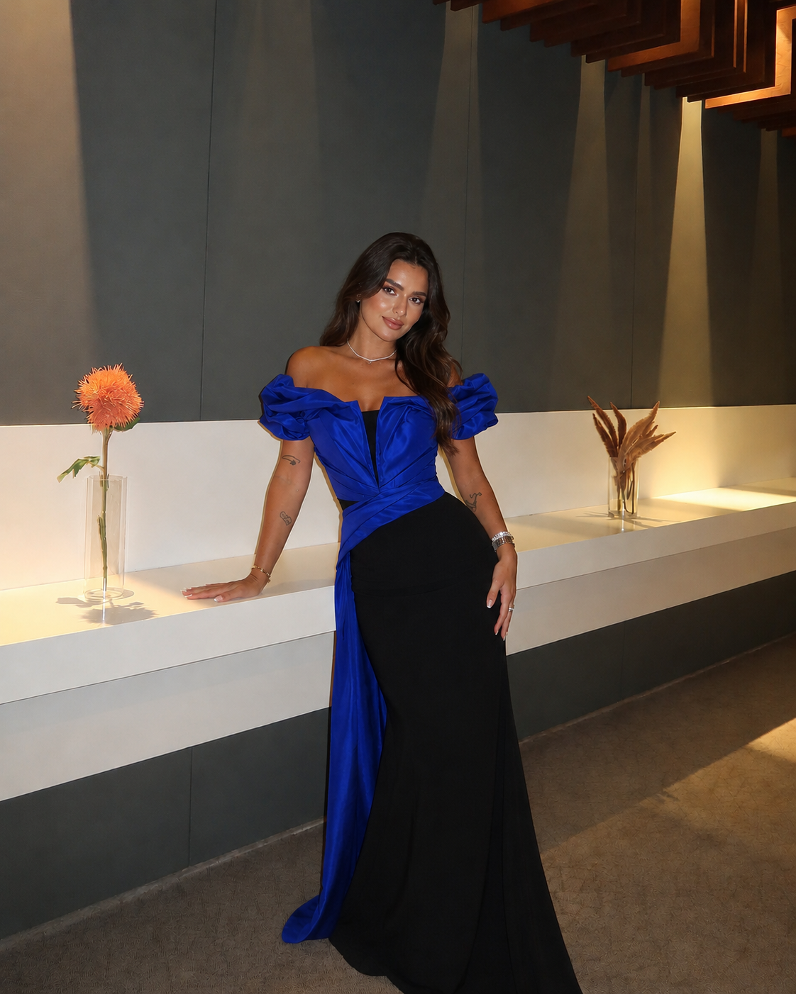 Off Shoulder Maxi V Mermaid Dress