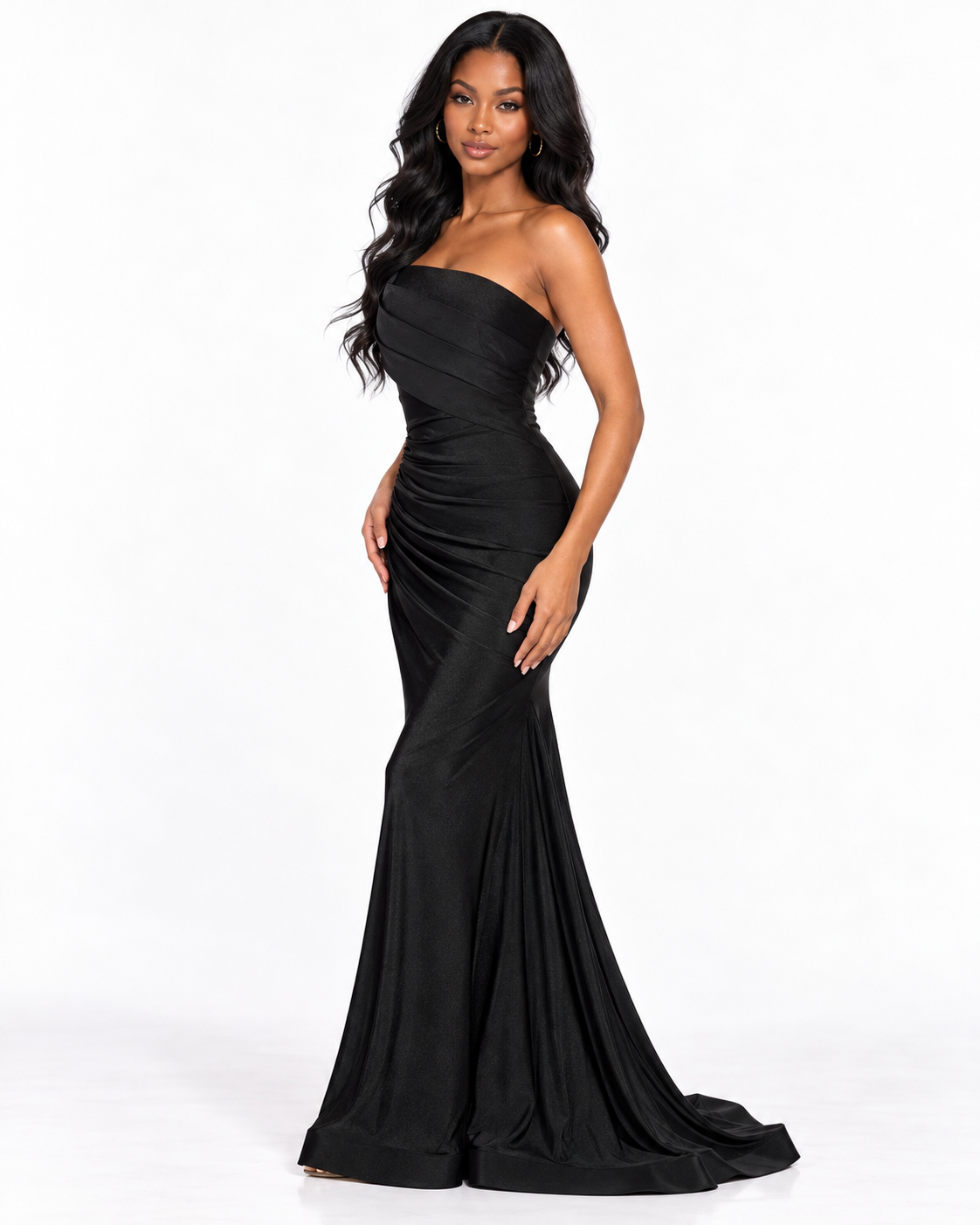 Asymmetrical Fitted Stretch Mermaid Dress