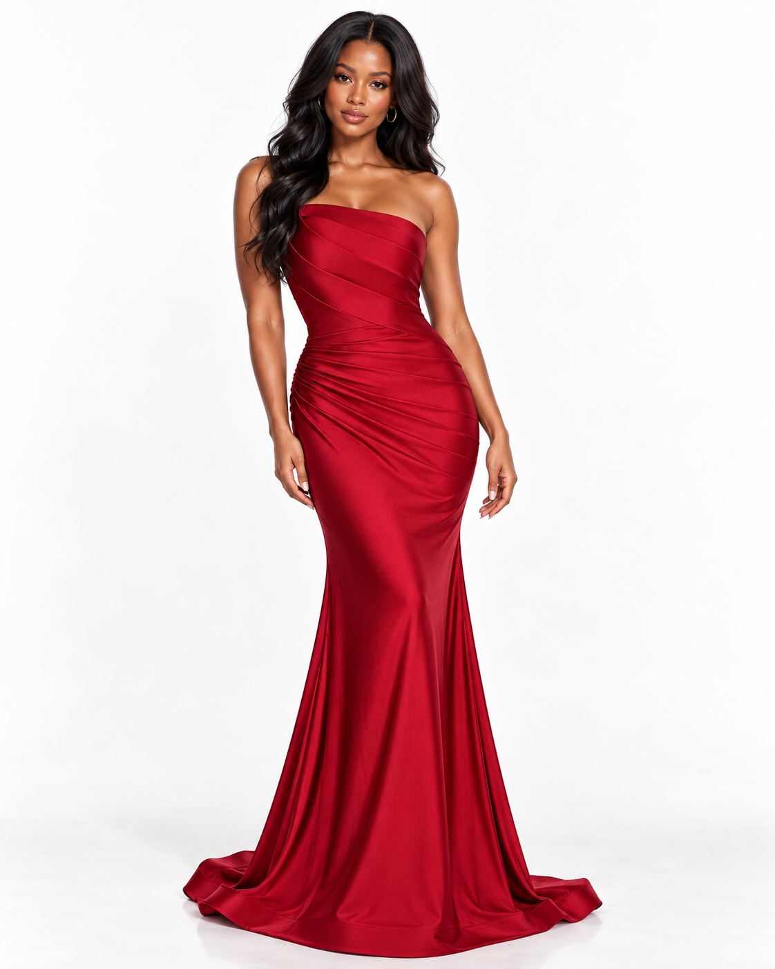 Asymmetrical Fitted Stretch Mermaid Dress