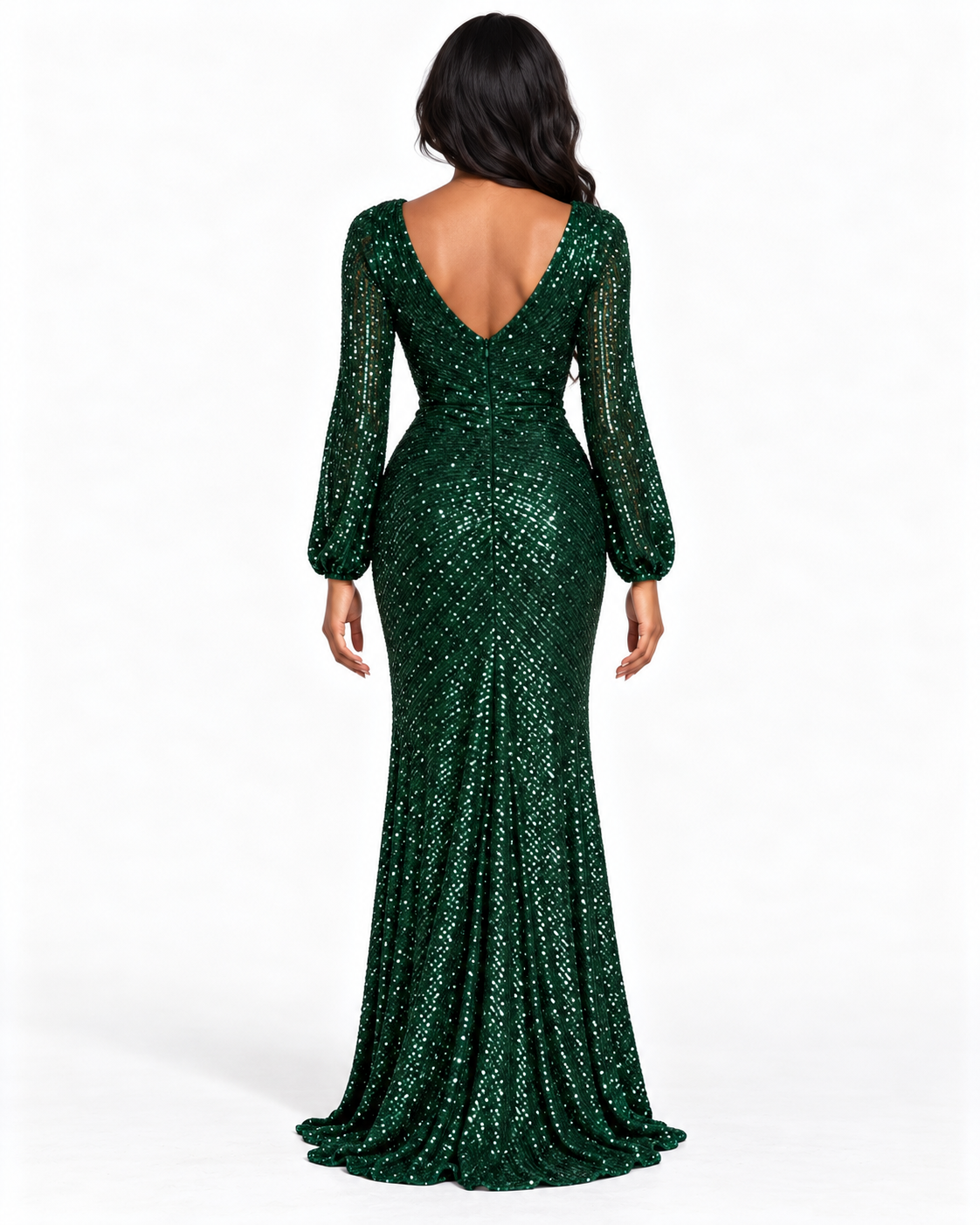 Long Sleeve Sequin Dress