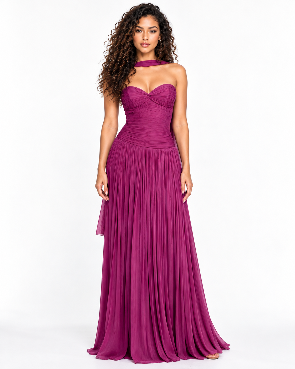 Sweetheart Strapless Luminescent Chiffon A-Line Dress