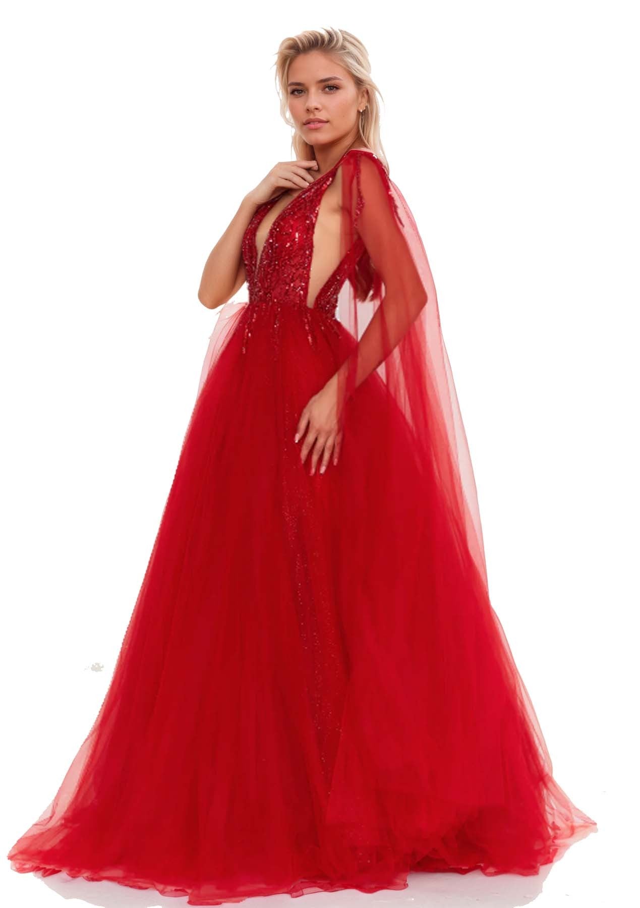 Sleeveless Maxi Tulle A-Line Dress