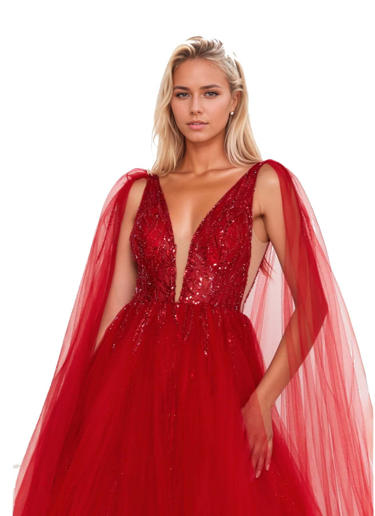 Sleeveless Maxi Tulle A-Line Dress