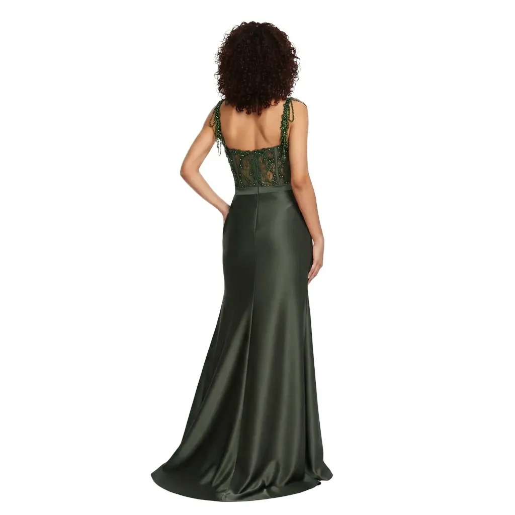 Sleeveless Maxi Satin Mermaid Dress