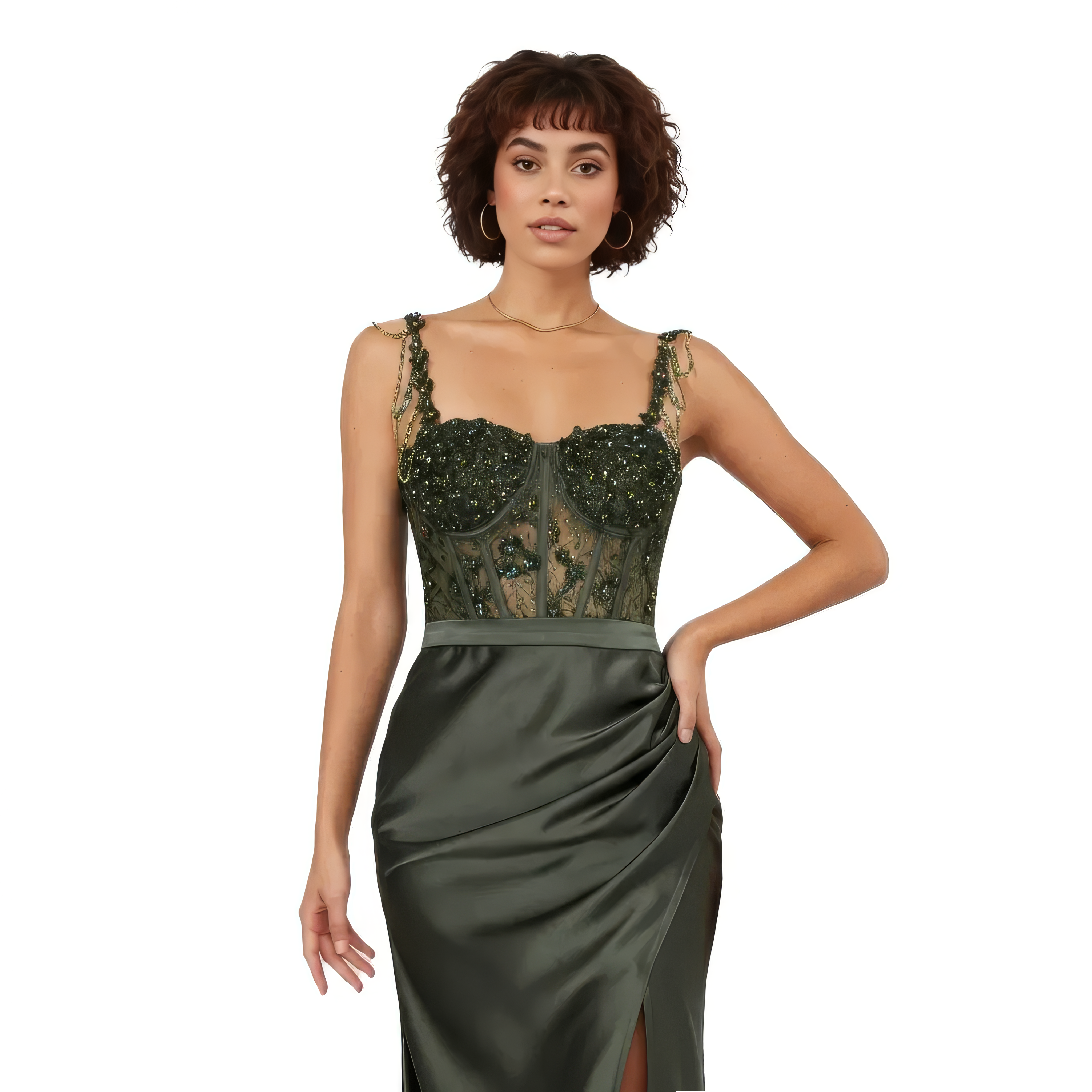 Sleeveless Maxi Satin Mermaid Dress