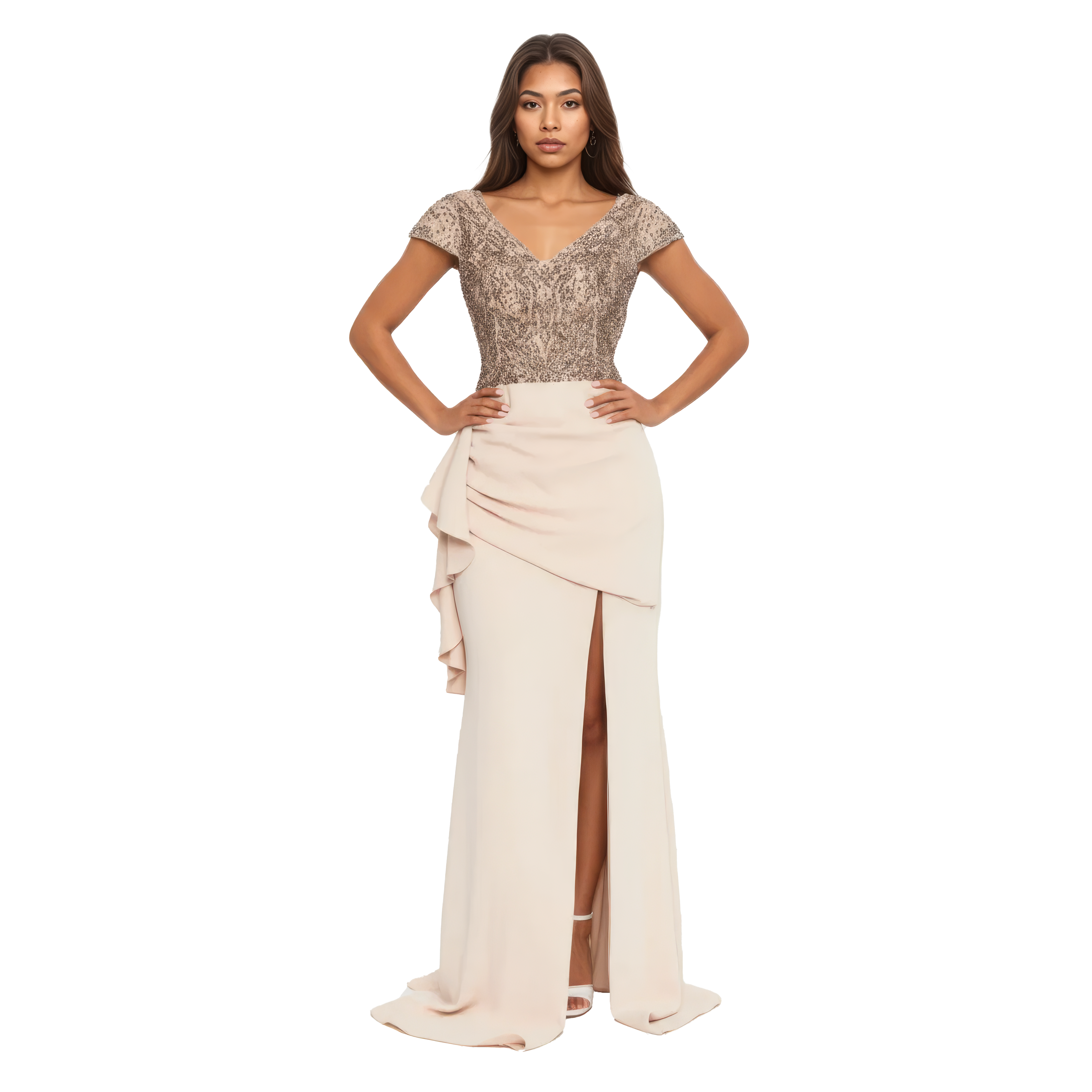 Short Sleeve Maxi Viscose Mermaid Dress