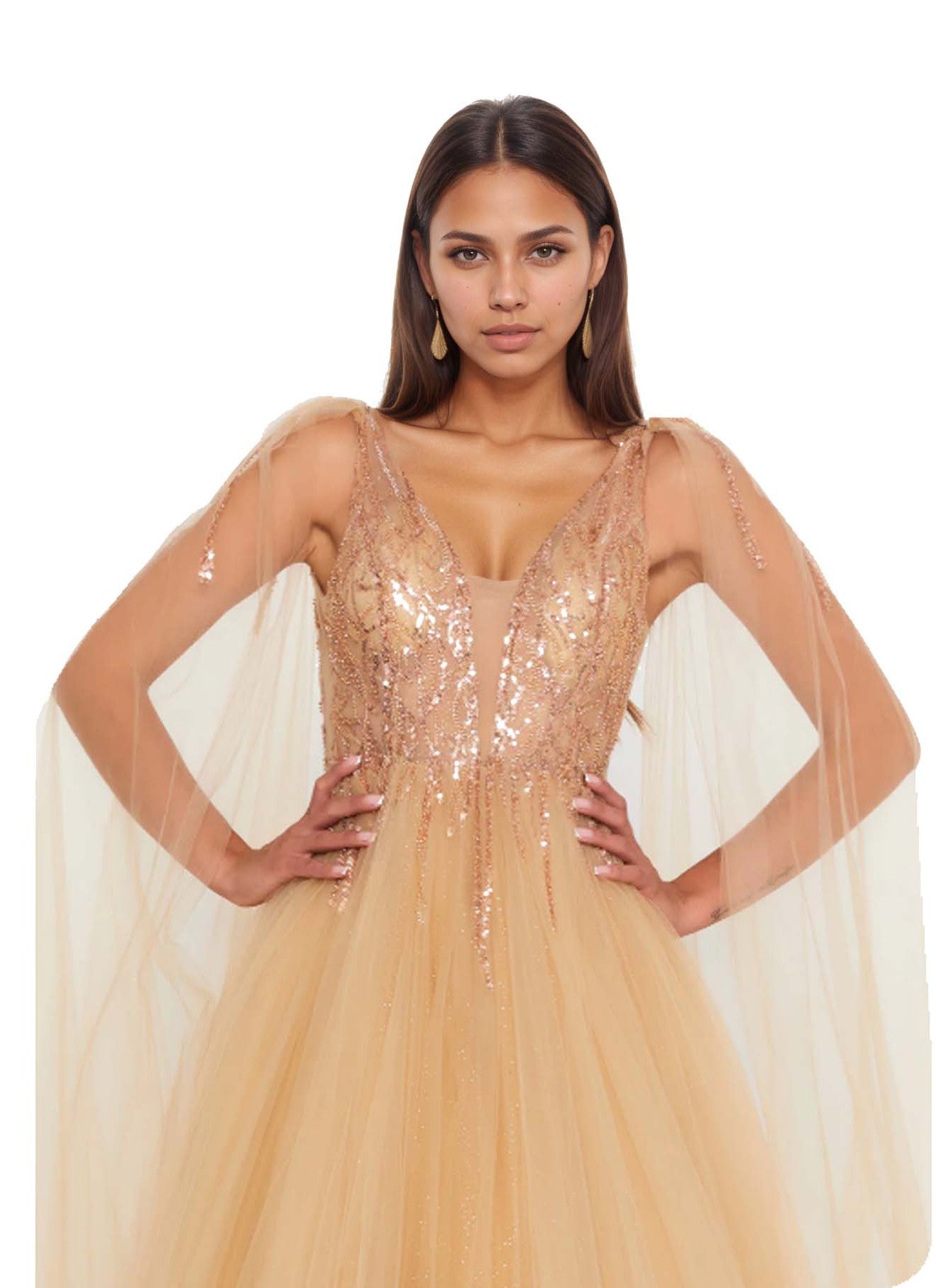 Sleeveless Maxi Tulle A-Line Dress