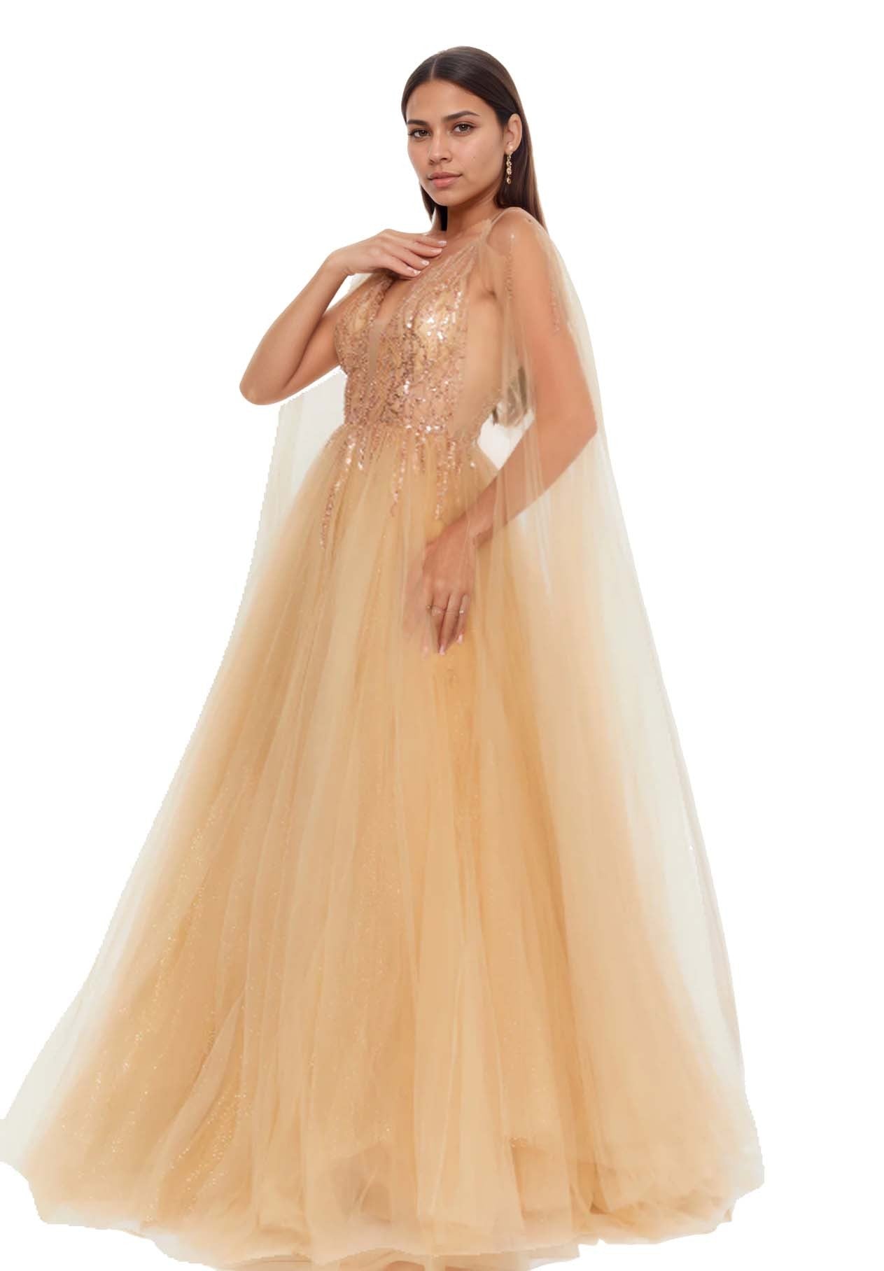 Sleeveless Maxi Tulle A-Line Dress