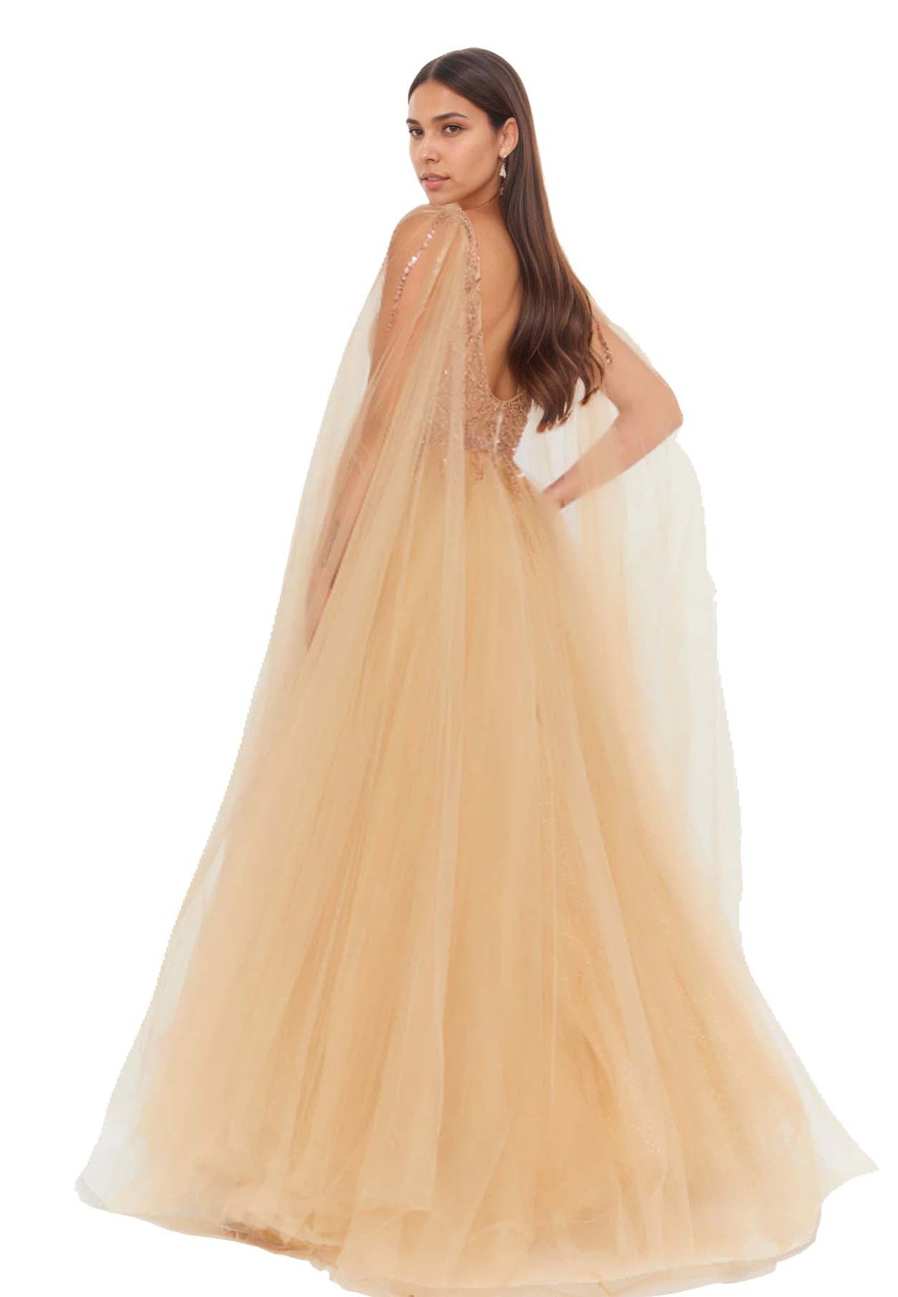 Sleeveless Maxi Tulle A-Line Dress