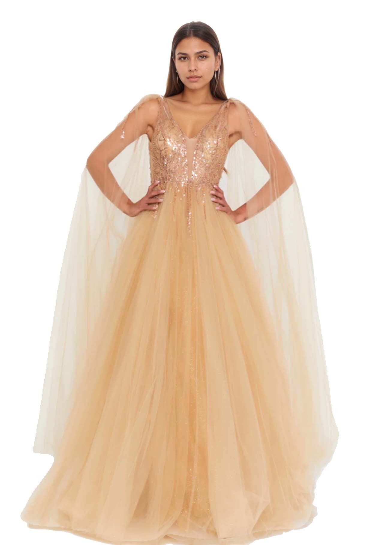 Sleeveless Maxi Tulle A-Line Dress