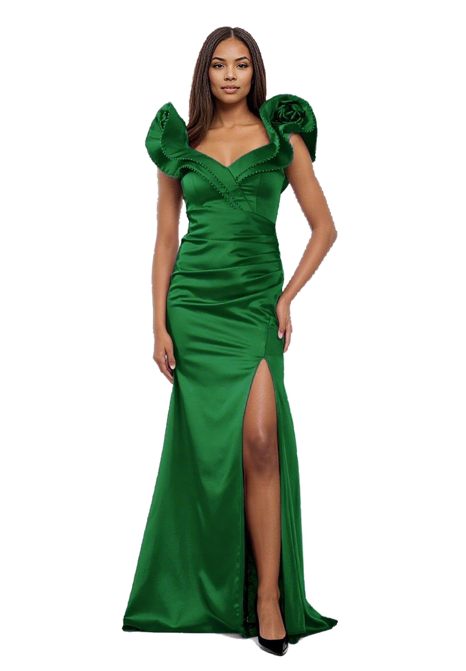 Off Shoulder Maxi Satin Mermaid Dress