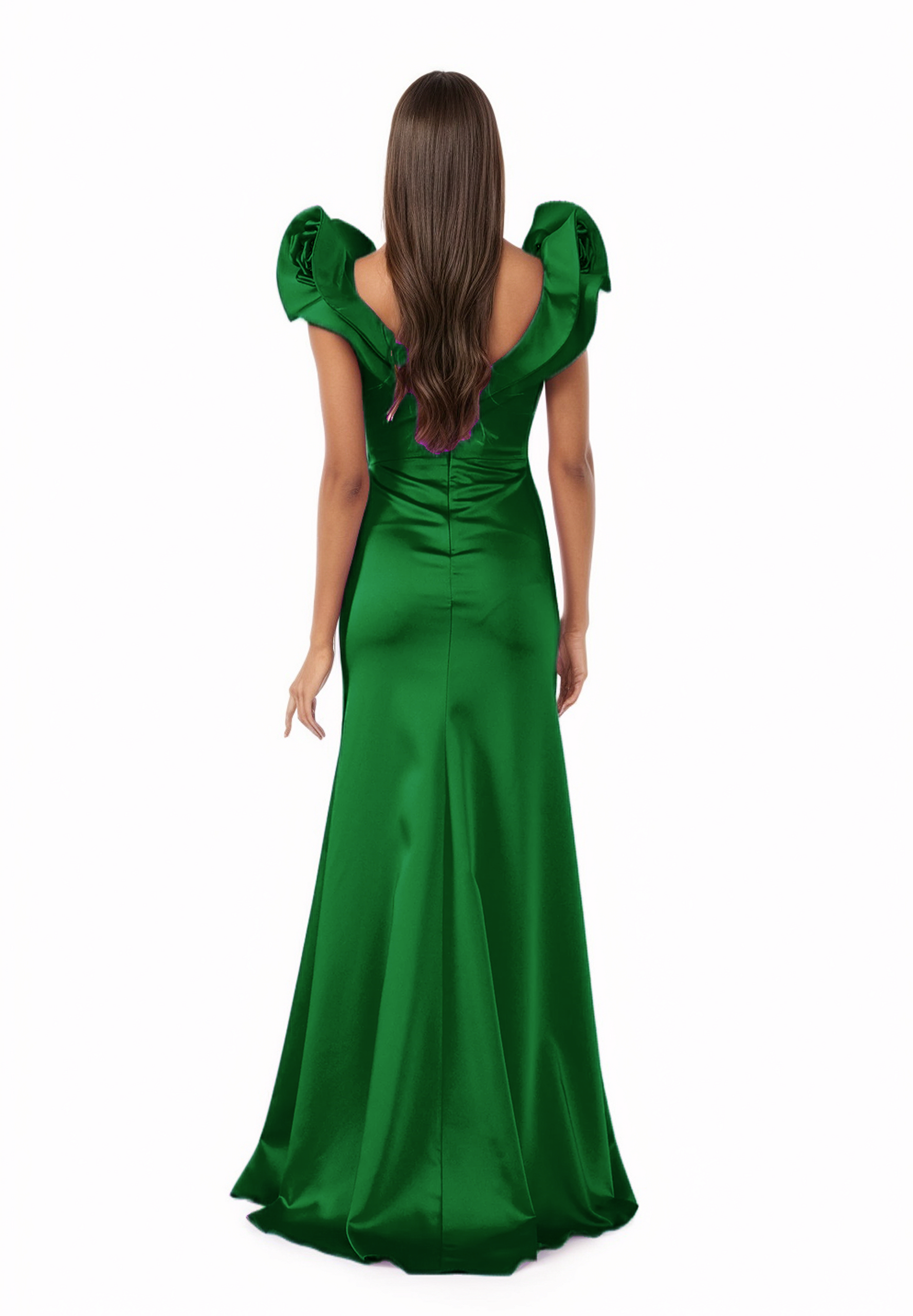 Off Shoulder Maxi Satin Mermaid Dress