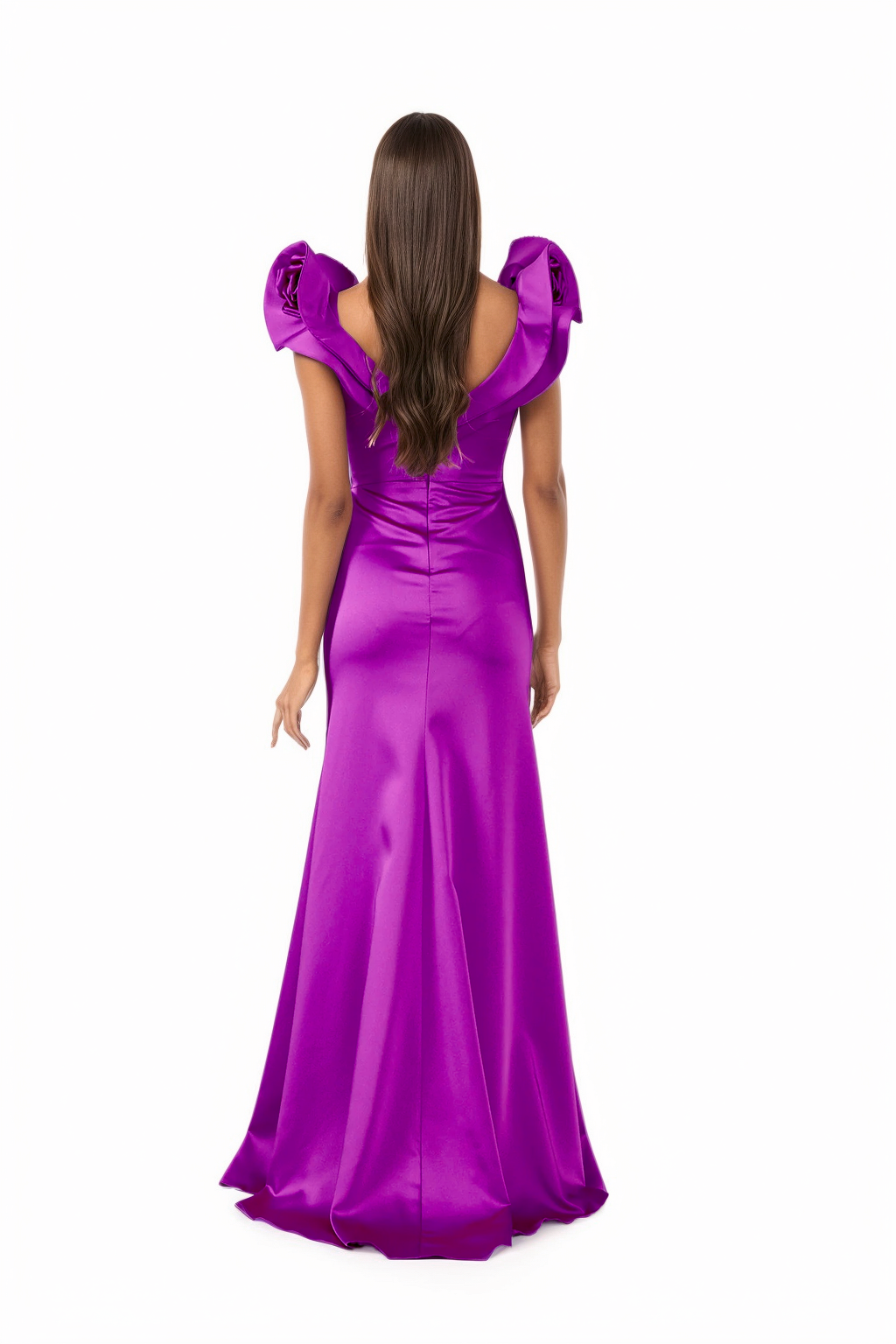 Off Shoulder Maxi Satin Mermaid Dress