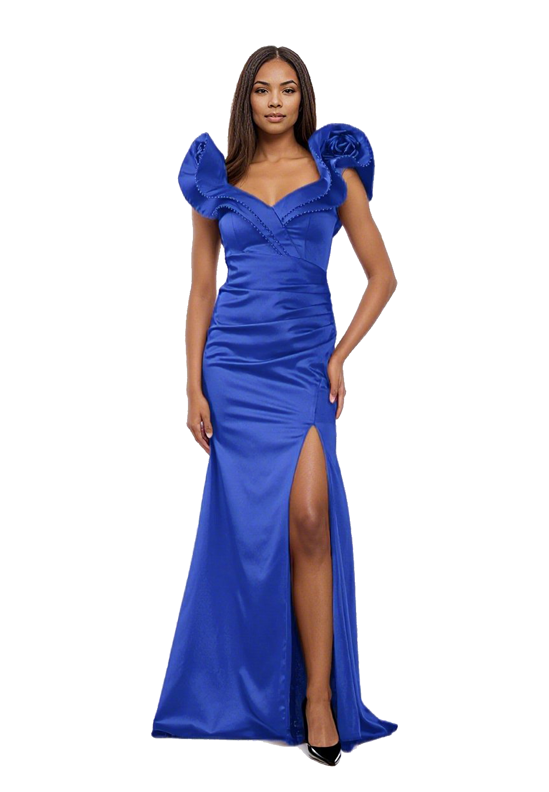 Off Shoulder Maxi Satin Mermaid Dress