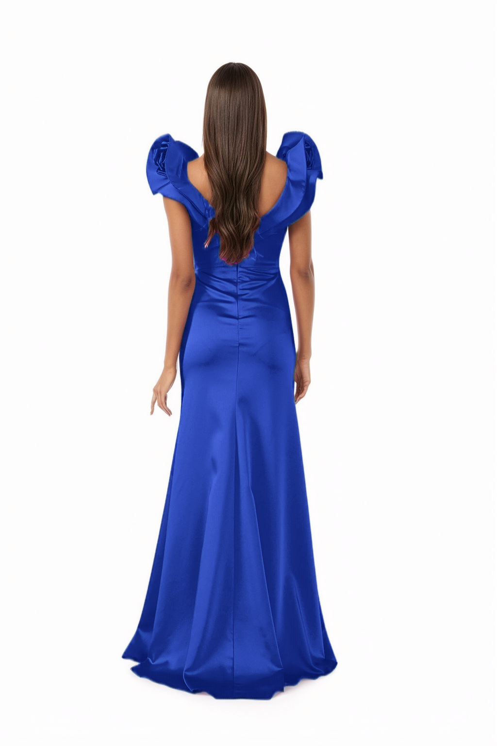 Off Shoulder Maxi Satin Mermaid Dress