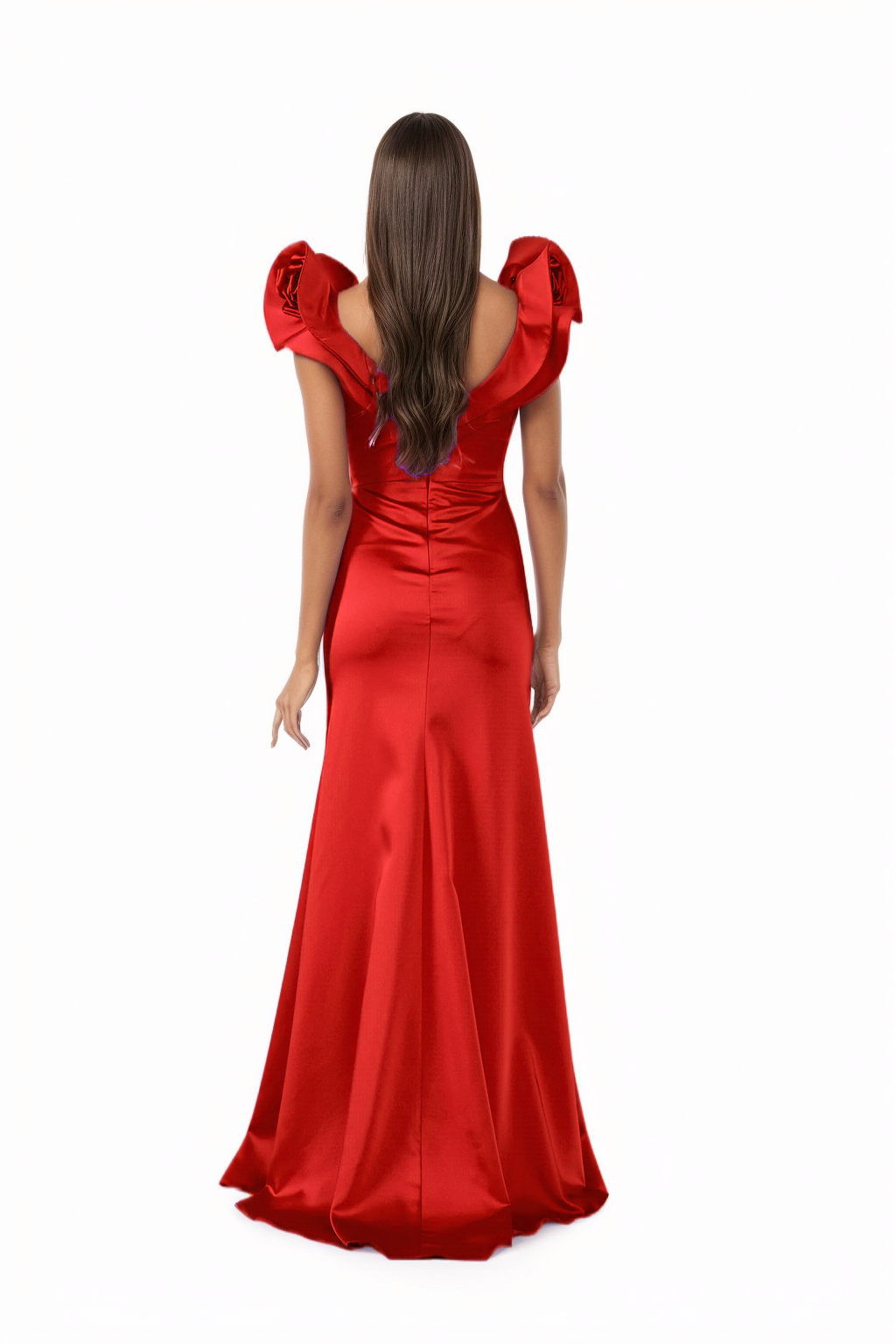 Off Shoulder Maxi Satin Mermaid Dress