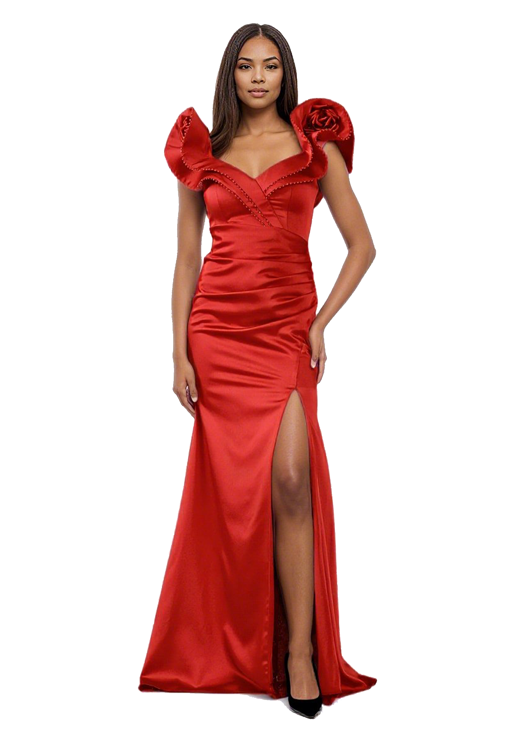 Off Shoulder Maxi Satin Mermaid Dress