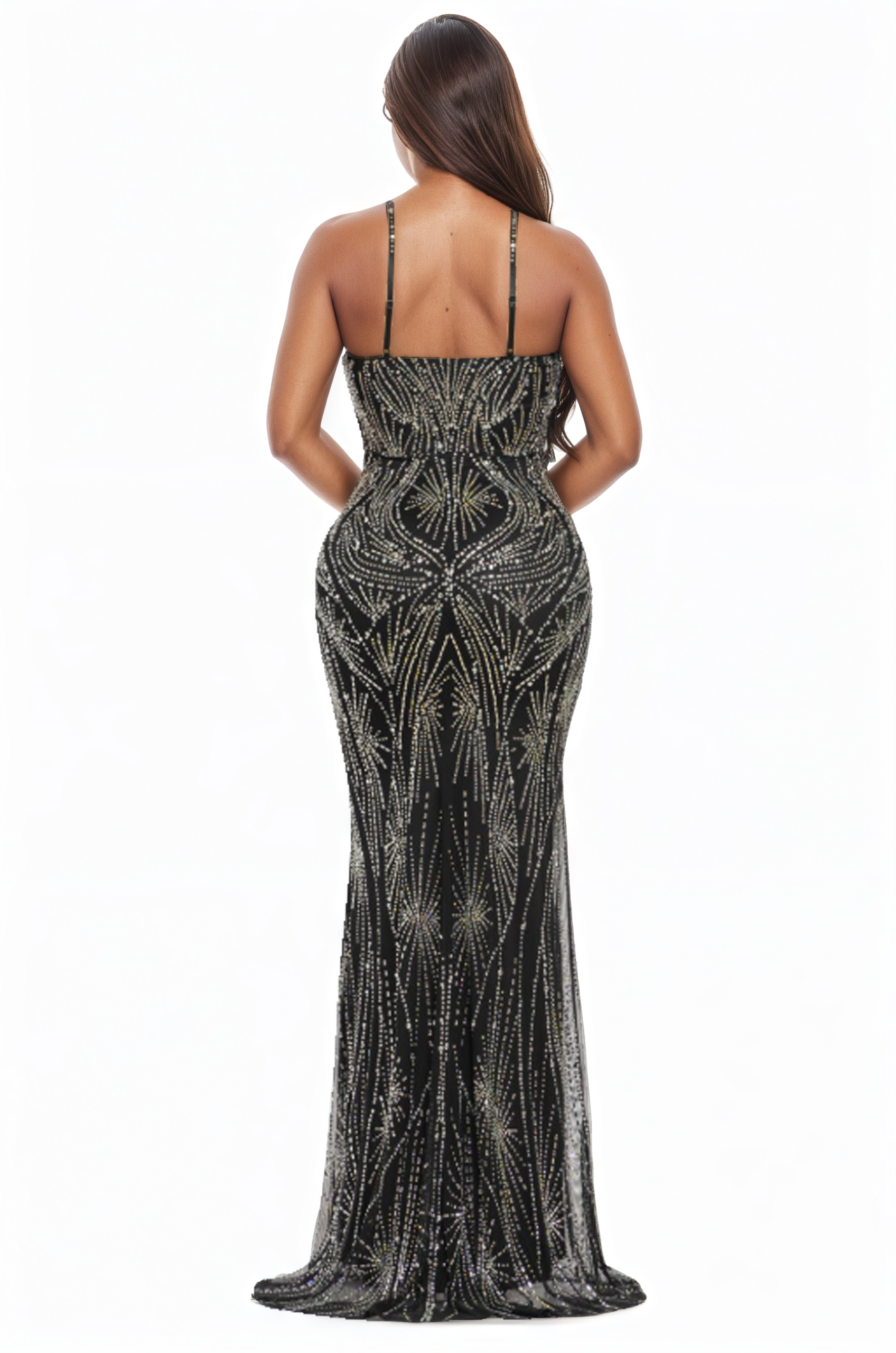 Rhinestone Embellished Maxi Dress
