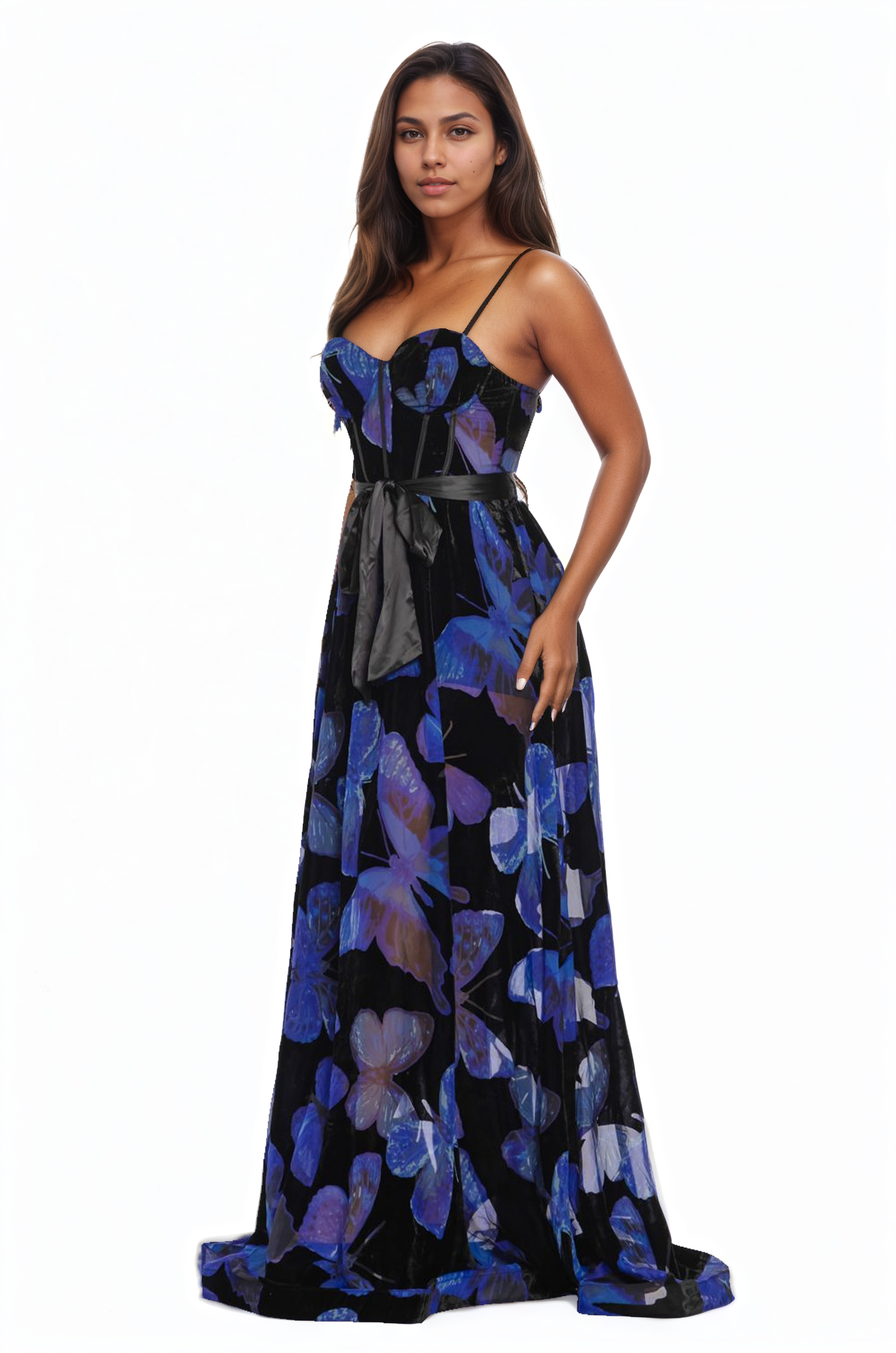 Floral Sweetheart Neckline Maxi Dress