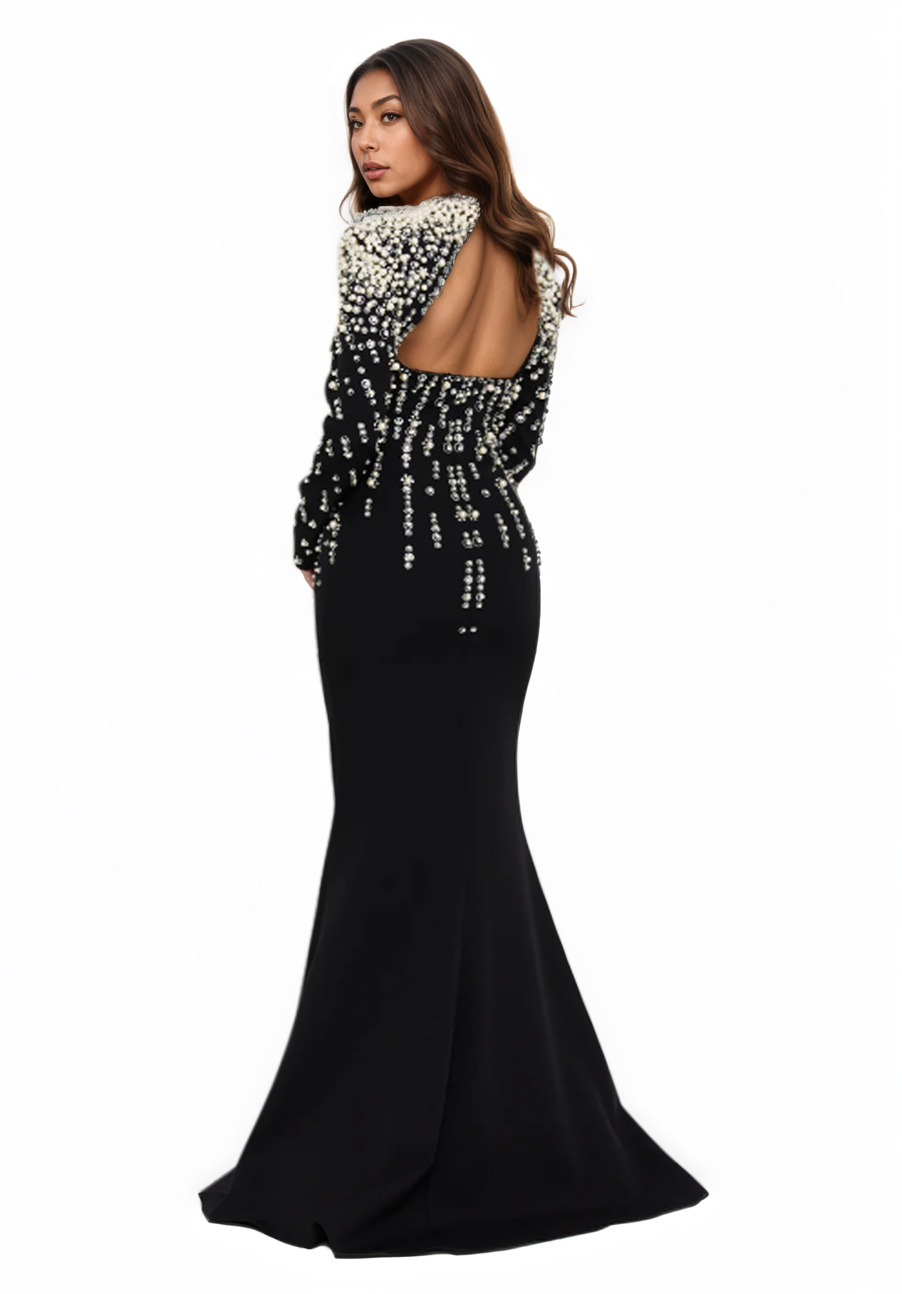 Long Sleeve Maxi Viscose Mermaid Dress