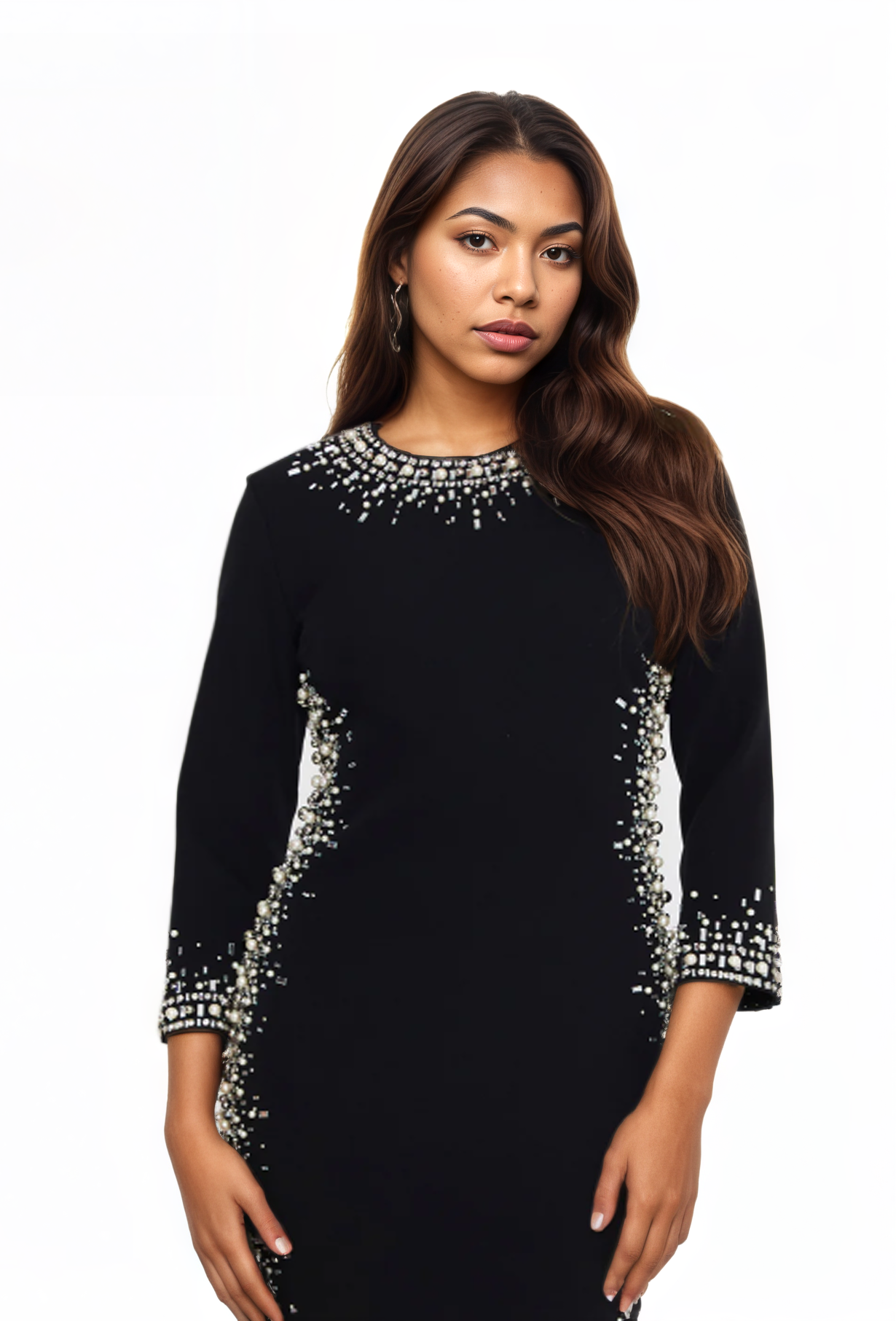 Mid-Length Maxi Viscose Column Dress