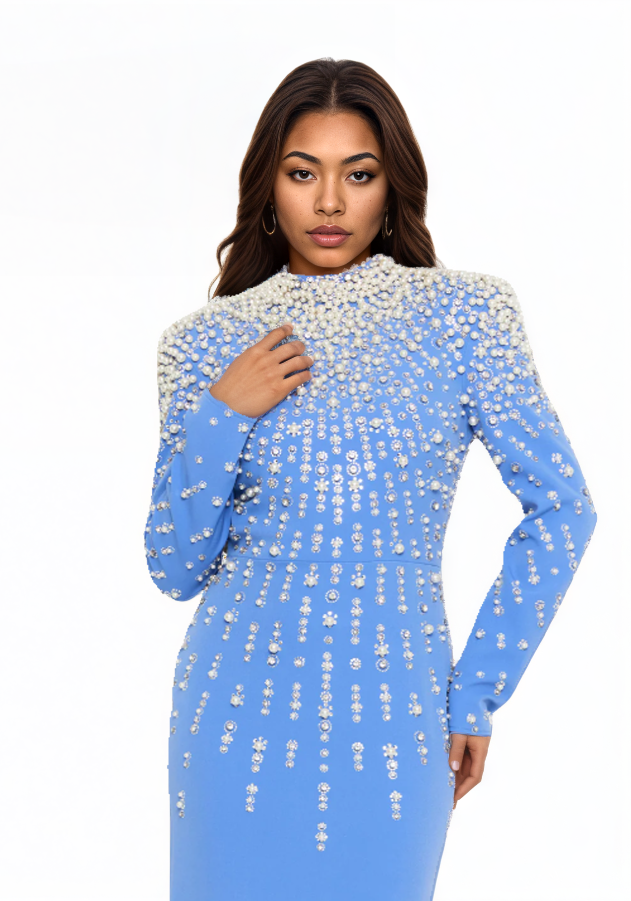 Long Sleeve Maxi Viscose Mermaid Dress