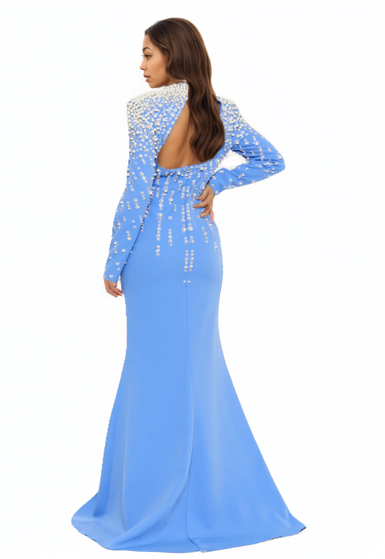 Long Sleeve Maxi Viscose Mermaid Dress