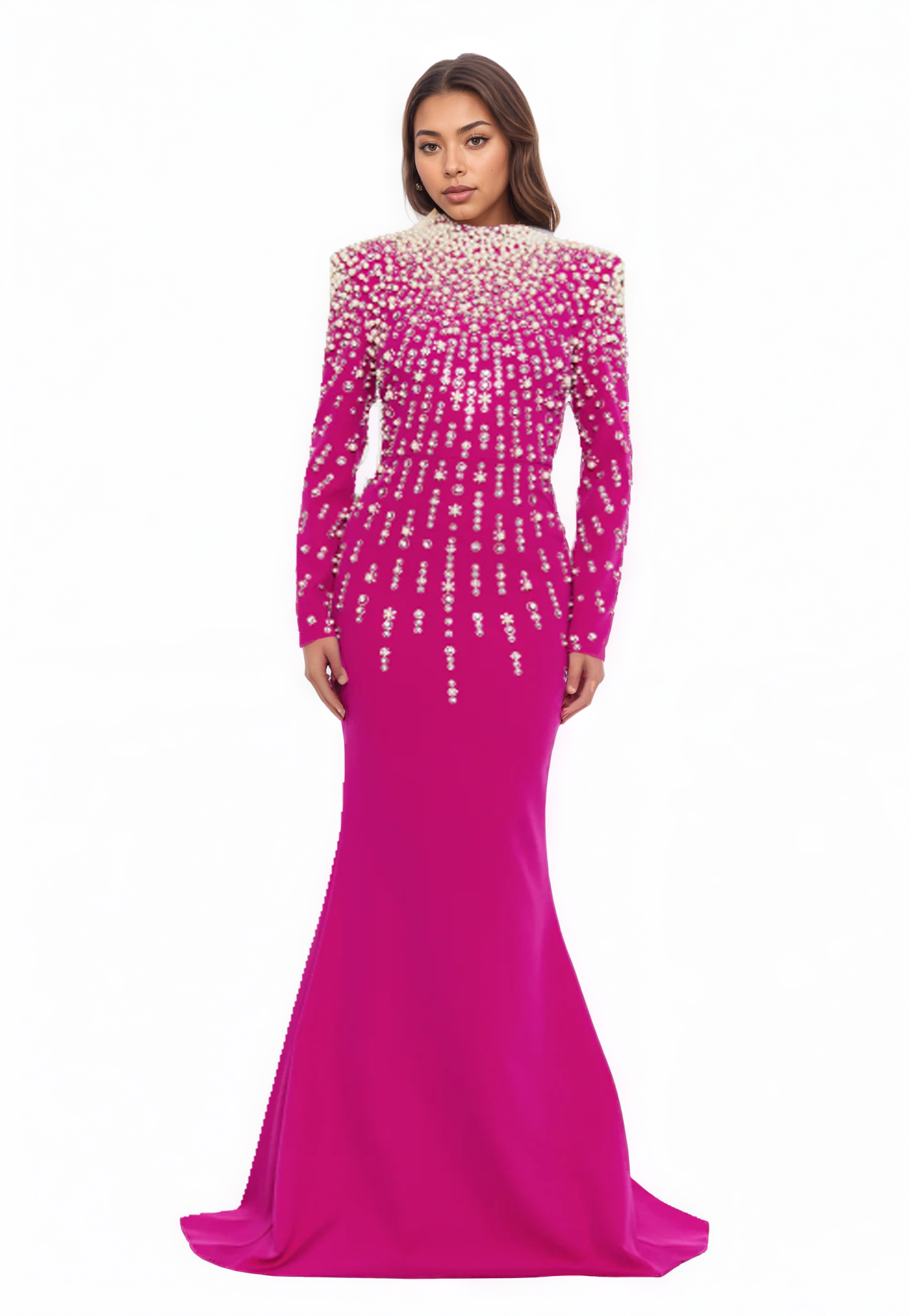 Long Sleeve Maxi Viscose Mermaid Dress