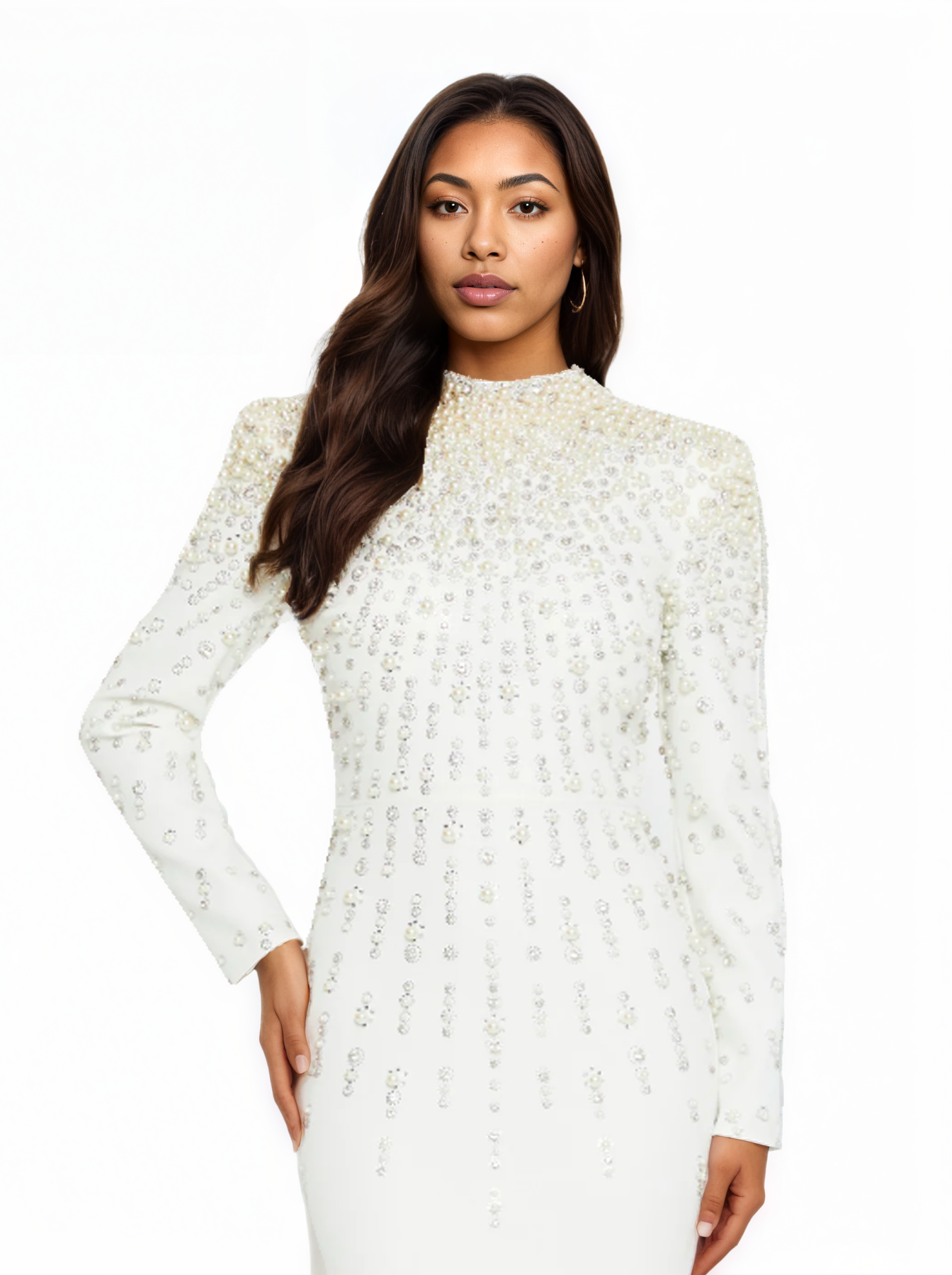 Long Sleeve Maxi Viscose Mermaid Dress