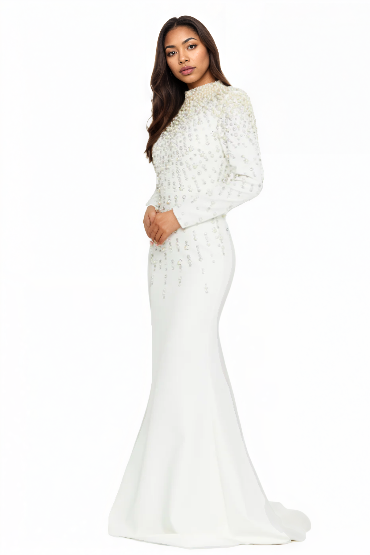 Long Sleeve Maxi Viscose Mermaid Dress