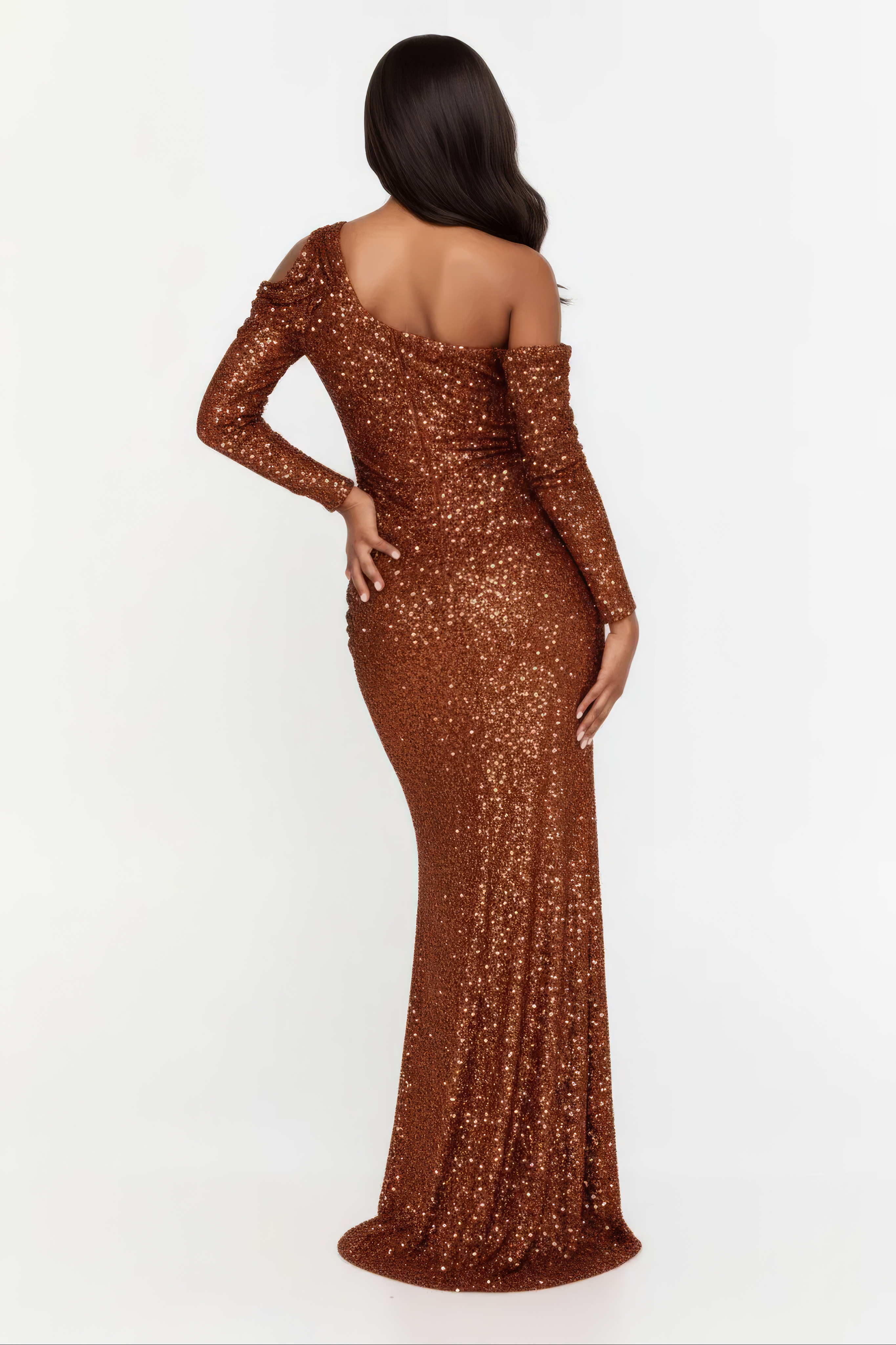 Off Shoulder Maxi Sequin Mermaid Dress