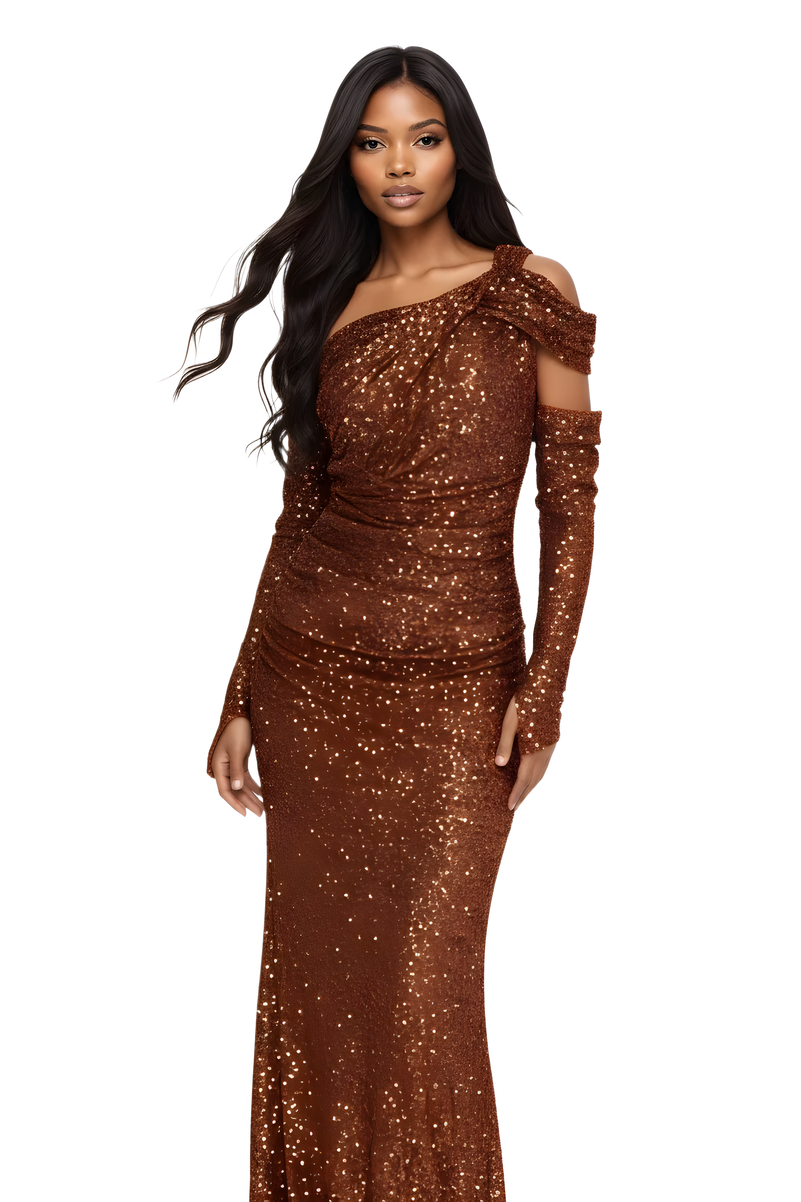 Off Shoulder Maxi Sequin Mermaid Dress