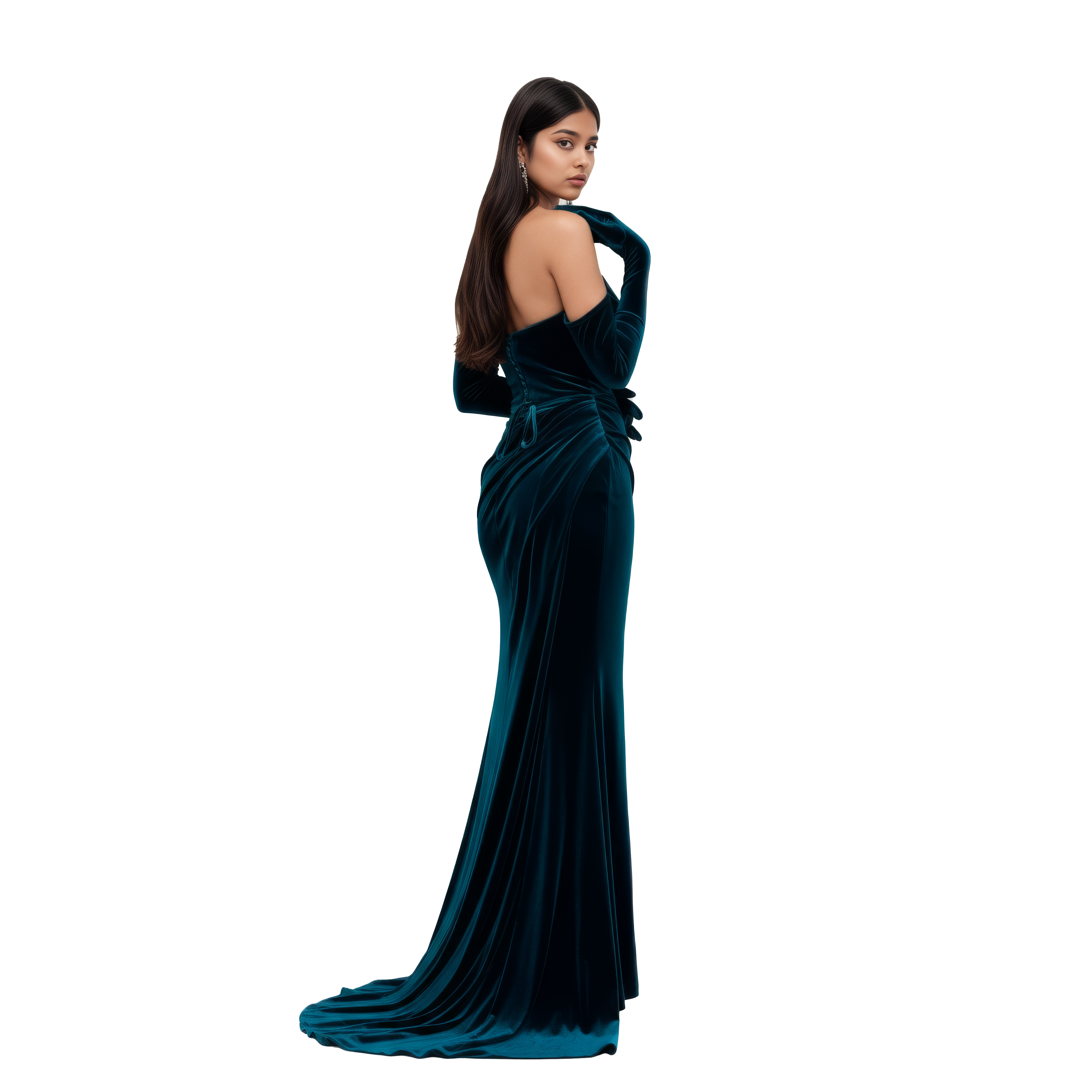 Off Shoulder Maxi Velvet Mermaid Dress