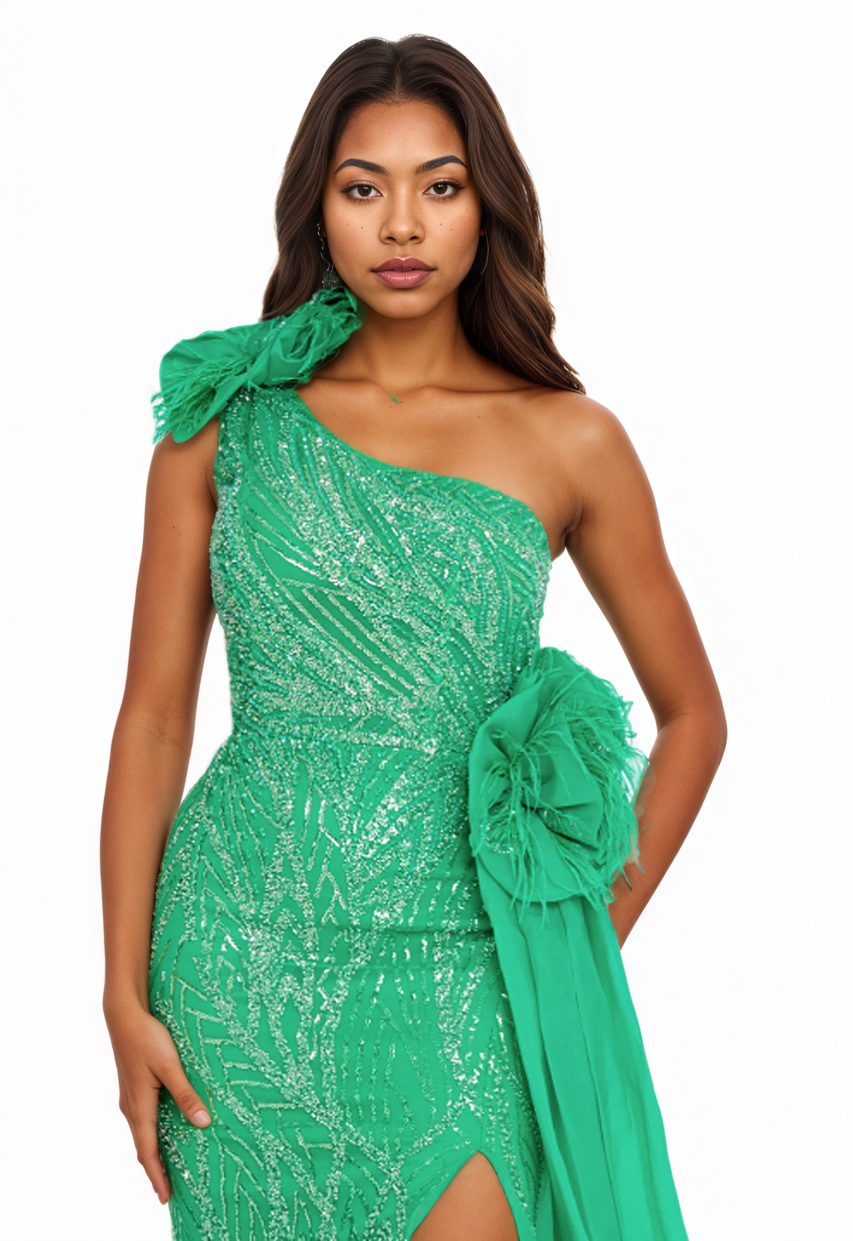 One Shoulder Maxi Tulle Mermaid Dress