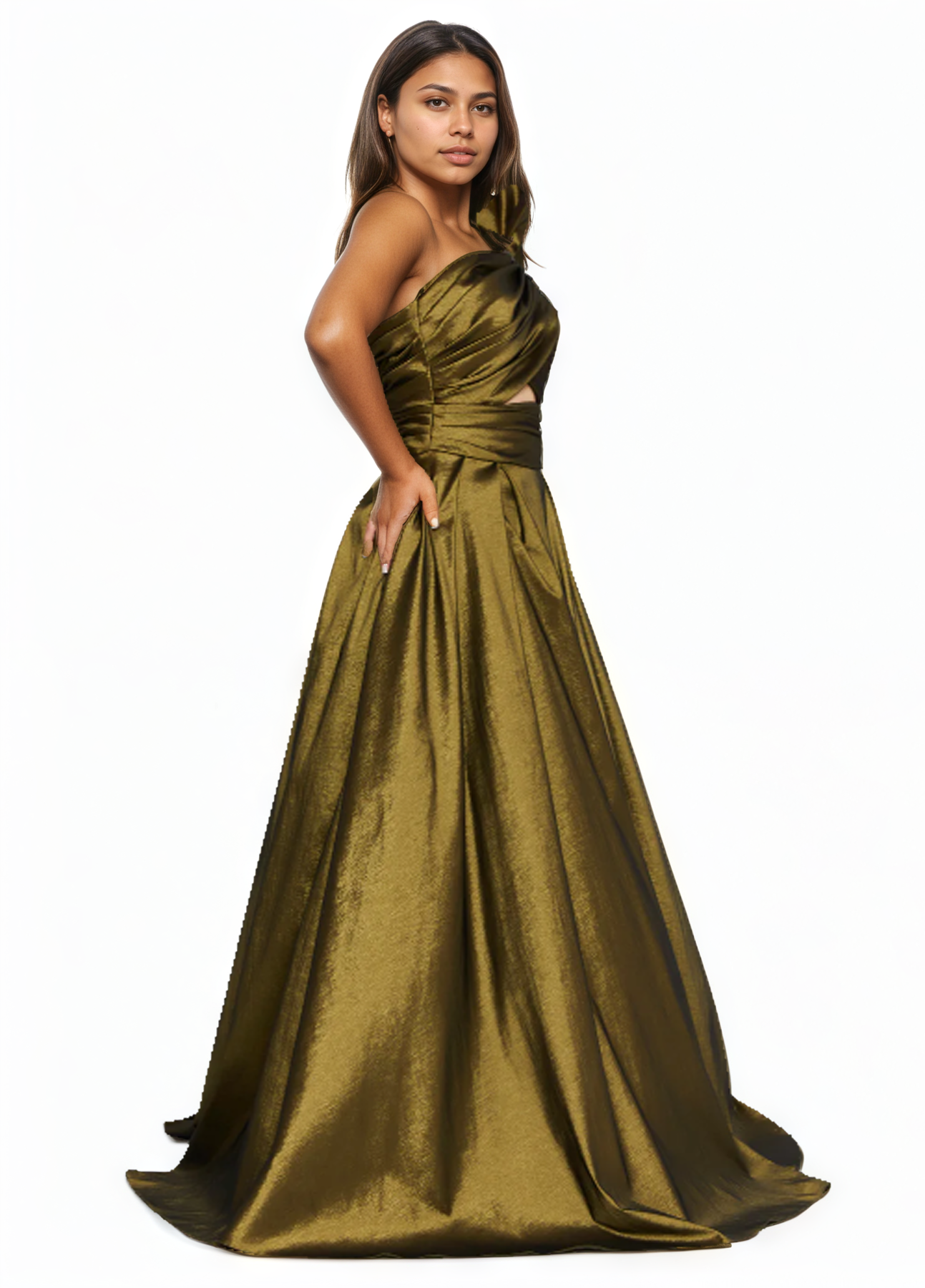 One Shoulder Maxi A-Line Dress