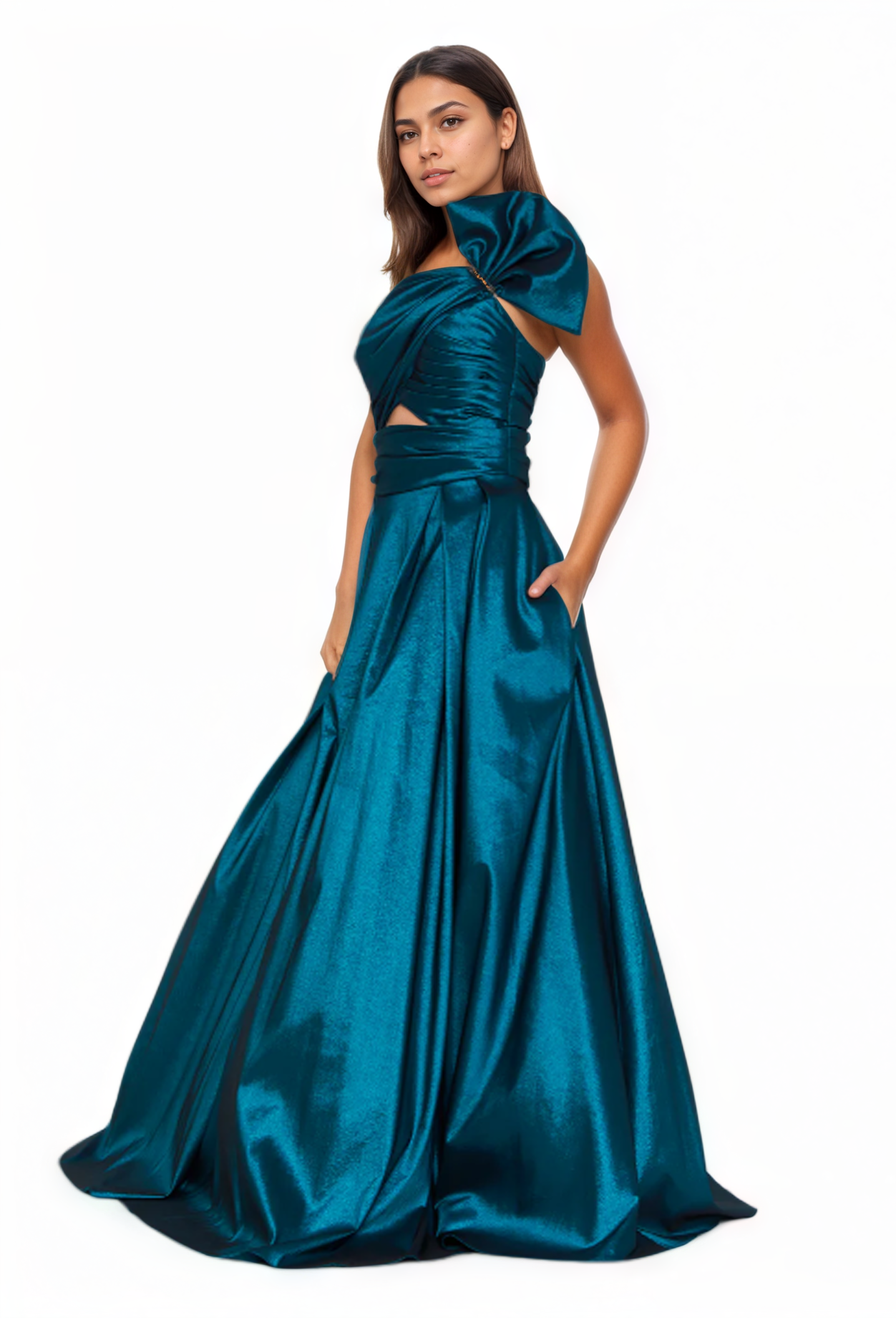 One Shoulder Maxi A-Line Dress