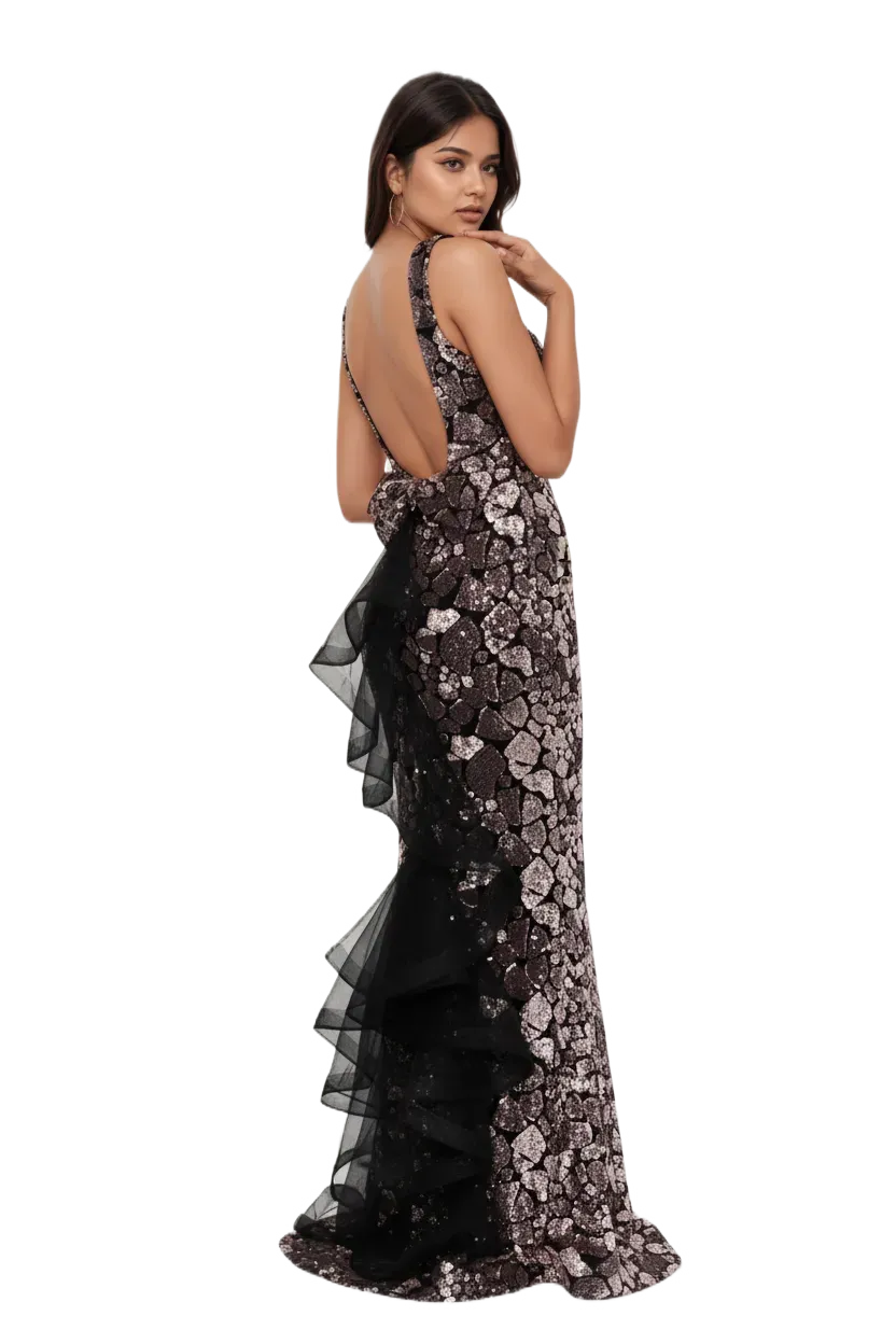 Sleeveless Maxi Sequin Mermaid Dress